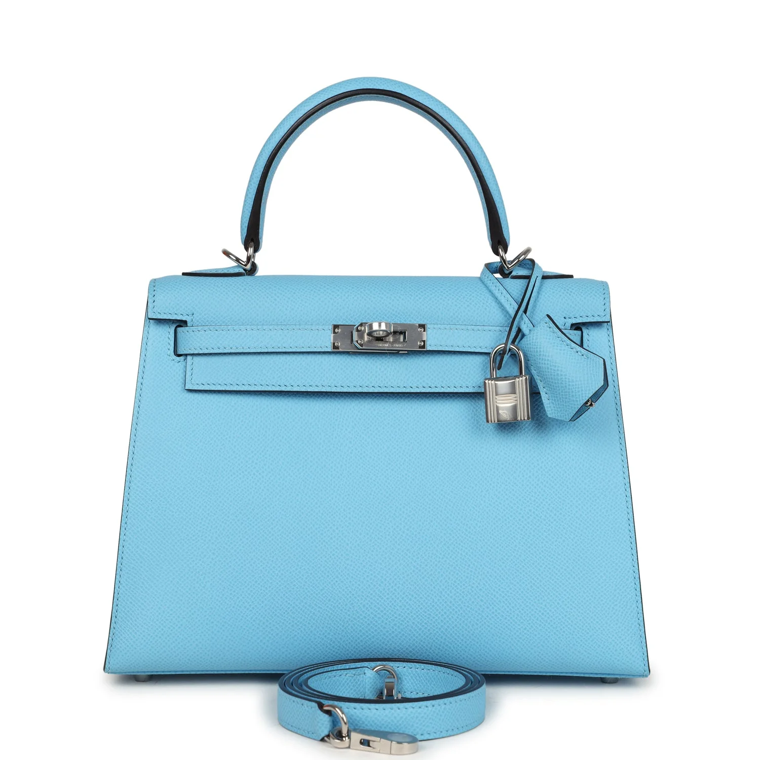 Hermes Kelly Sellier  Celeste Epsom Palladium Hardware