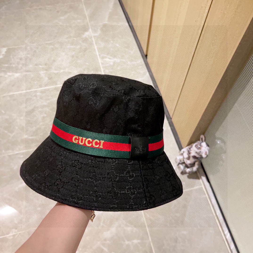 [TOP] GUCCI Bucket Hat with Logo - 2 Color