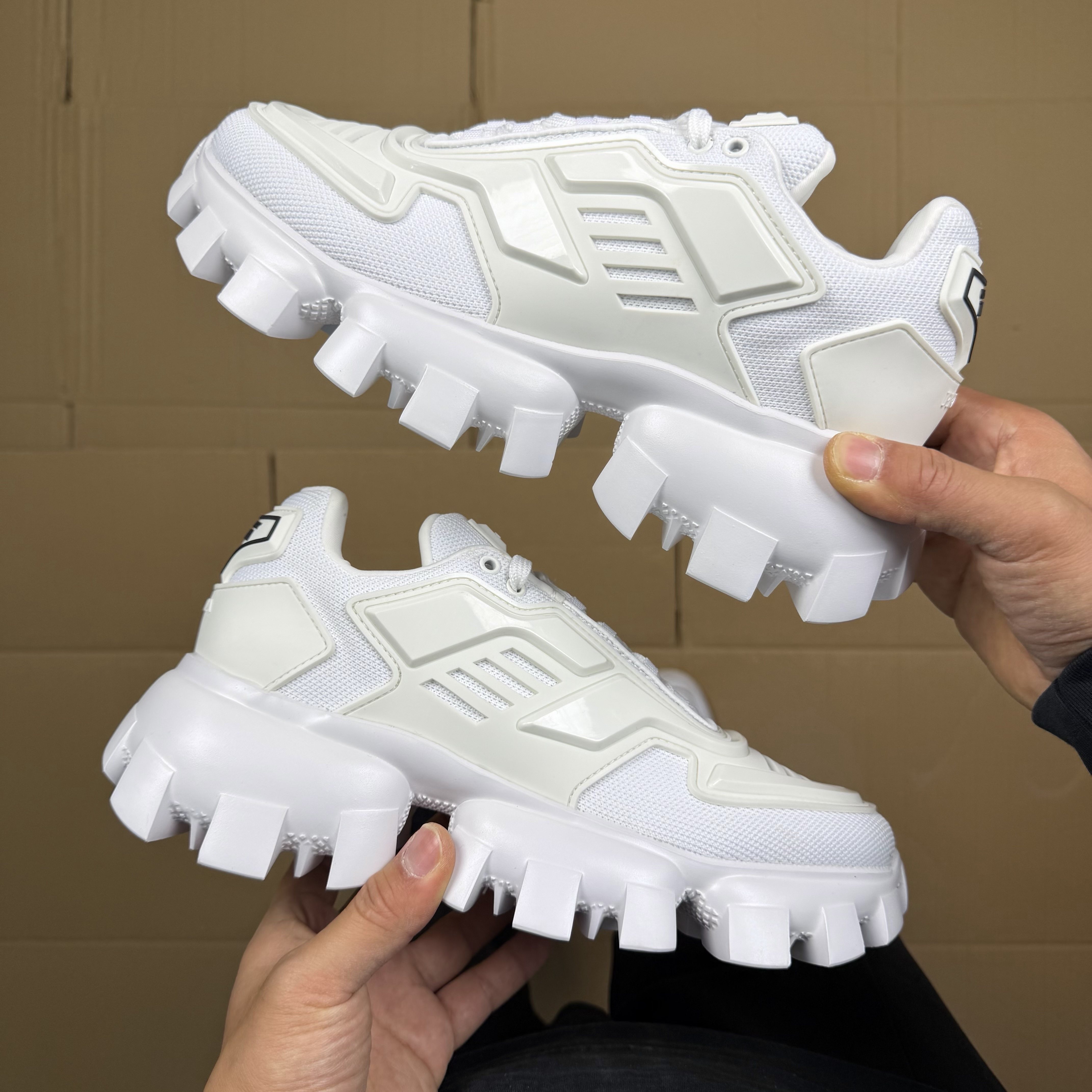 Prada Cloudbust Thunder Knit White Men's Sneakers