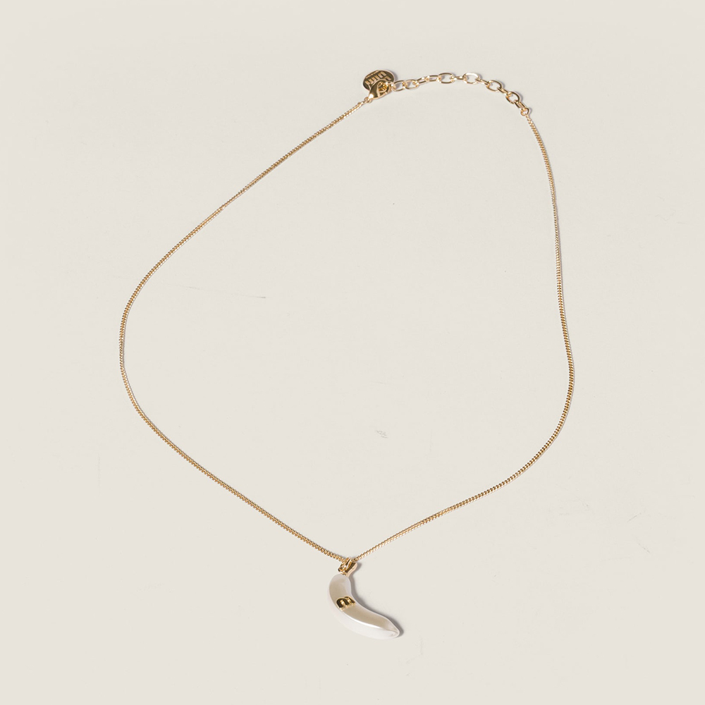 Designer cream Jewelry MiuMiu Gold cream Metal Necklace With Pendant #393711 | Nigo Office