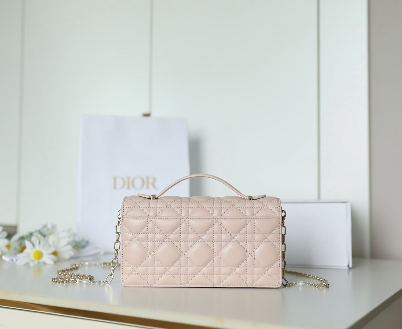 [TOP] Christian Dior My Dior Mini Bag Cannage Lambskin 21x11.5x4.5cm - Pink