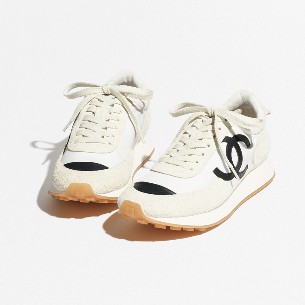 NIGO Chanel Sneakers Fabric & Suede Calfskin White & Black #nigo377666