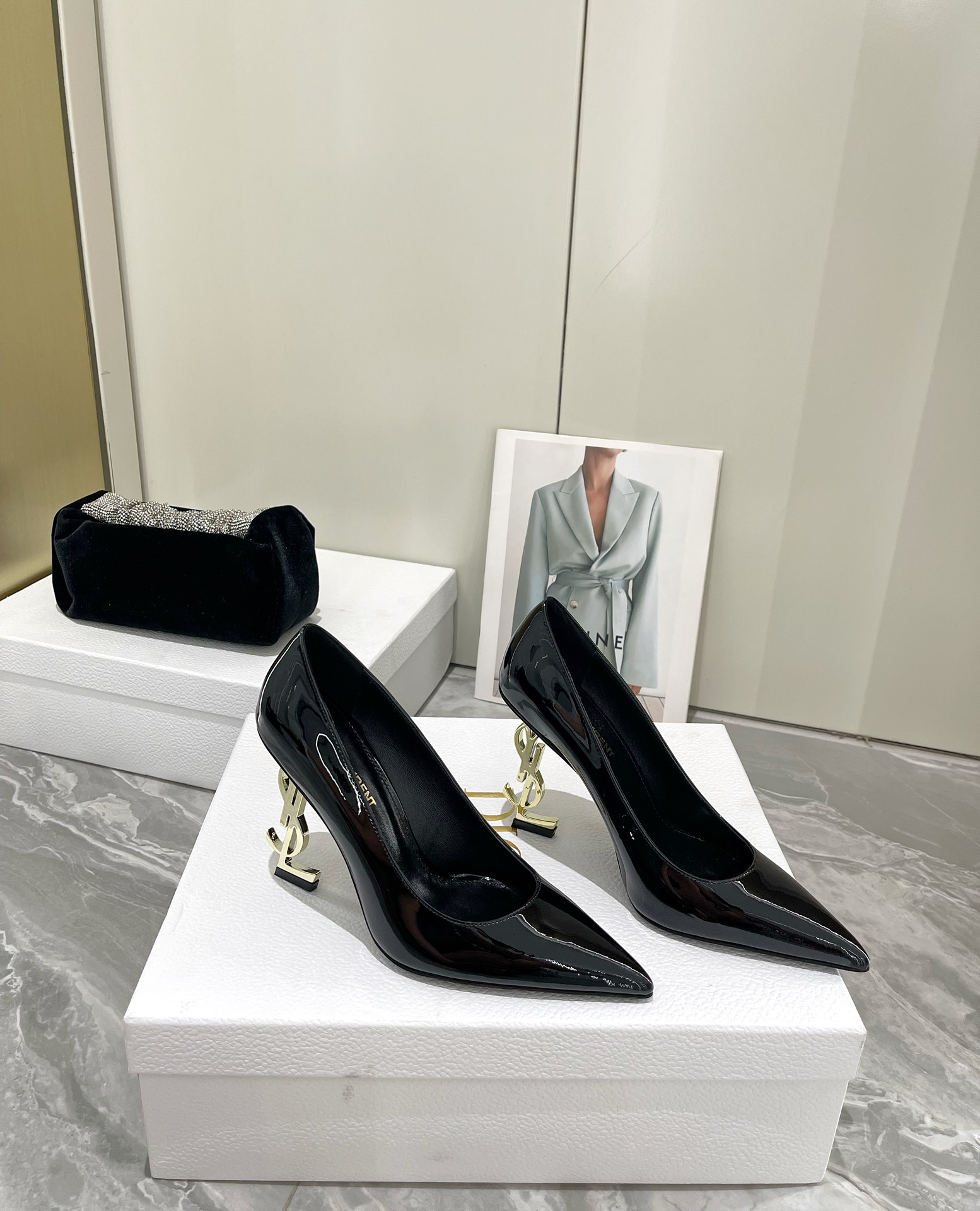 [TOP] Yves Saint Laurent YSL Pumps - Black - 711 Luxury