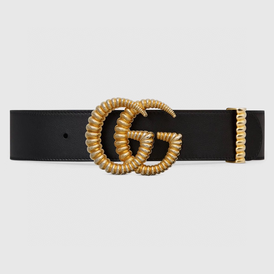 [TOP] GUCCI GG Belt Cowhide 4.0cm - Black - 711 Luxury