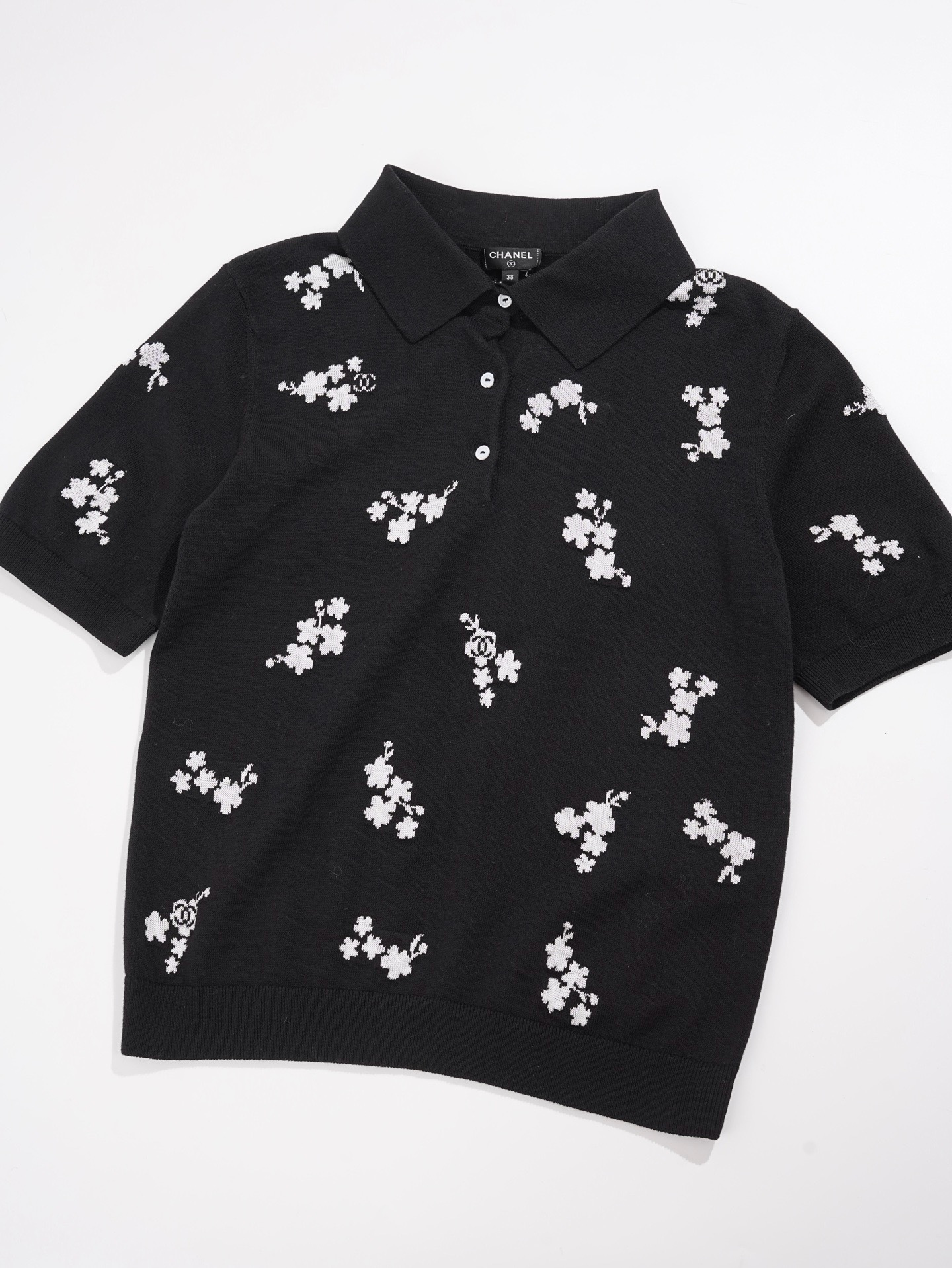 Chanel Plant and Flower All-over Logopolo Shirt #377950