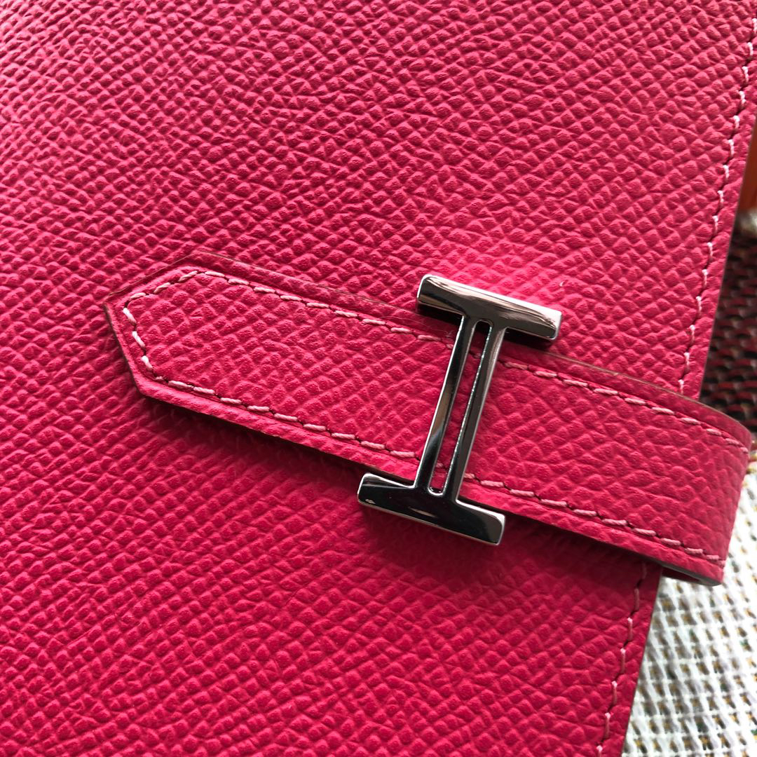 [TOP] HERMES Bearn Short Wallet Epsom 12cmx10cm - Pink