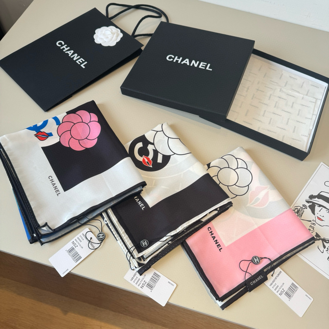 [TOP] Chanel Silk Scarf 90x90cm - 3 Colors