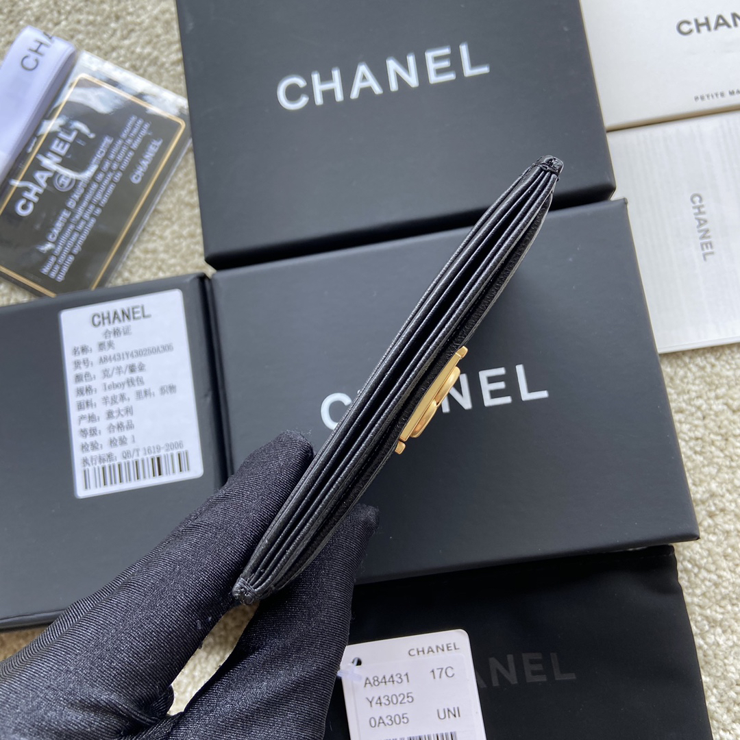 [TOP] CHANEL Leboy Cardholder - Black - GHW - 711 Luxury
