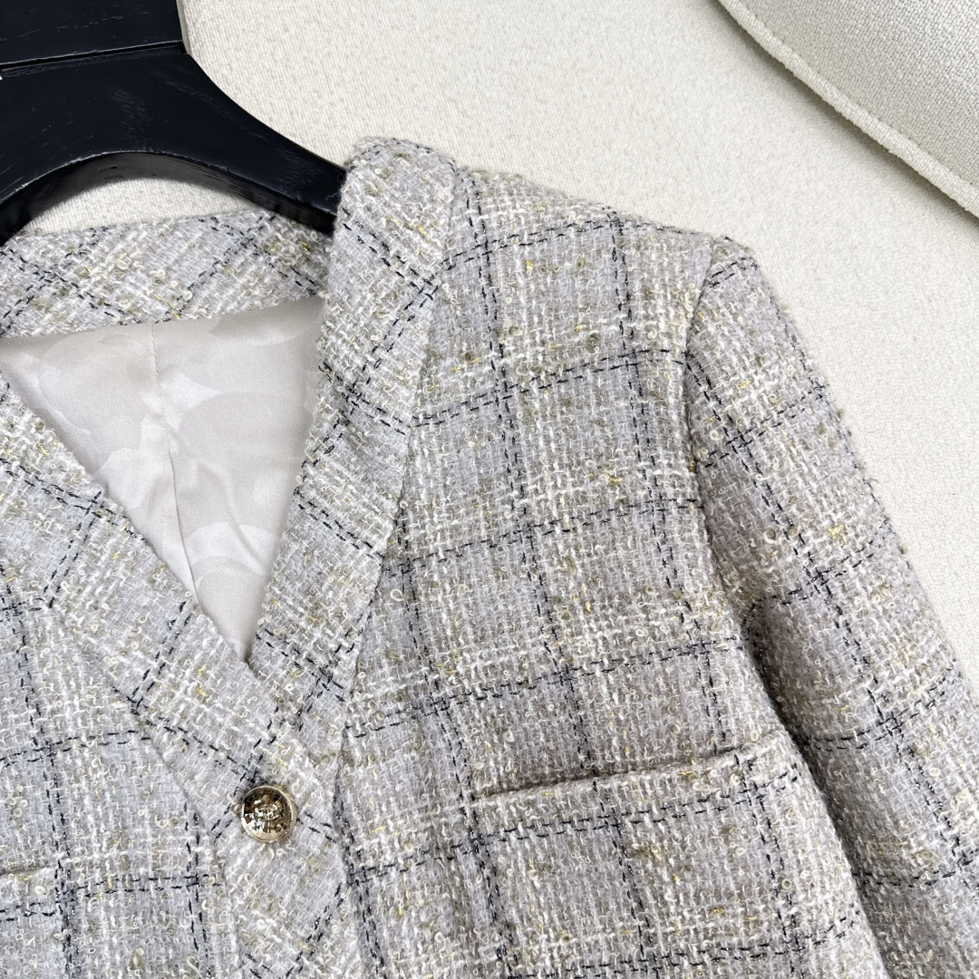 [TOP] CHANEL  Short Woven Jacket - Grey