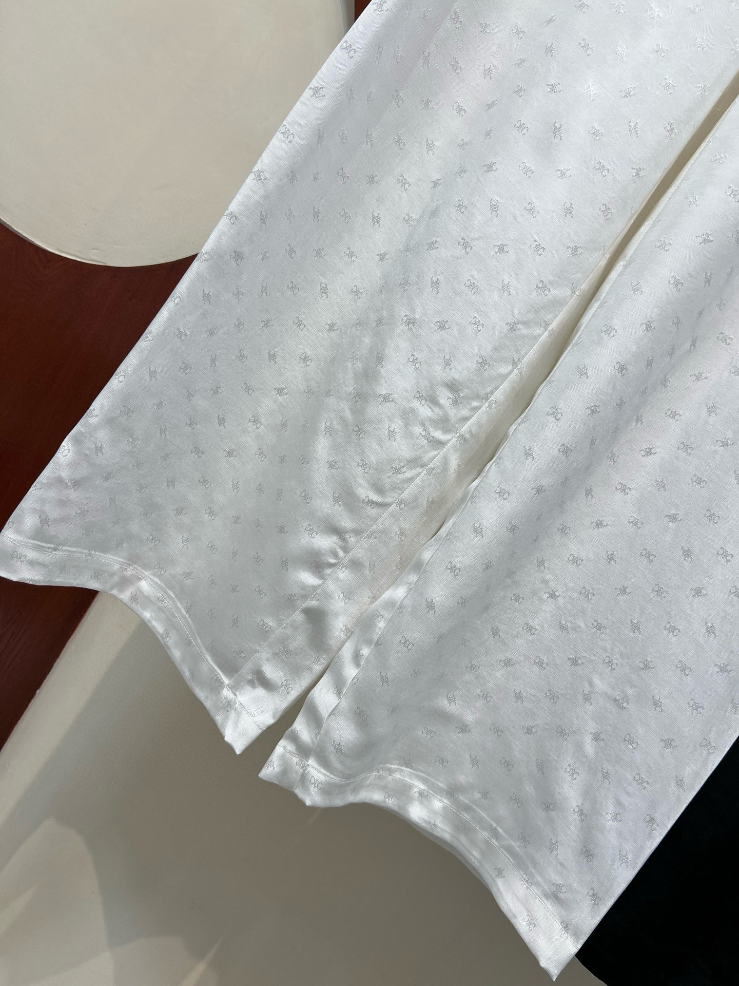 [TOP] CELINE Arc de Triomphe Embroidered Wide-Leg Pants