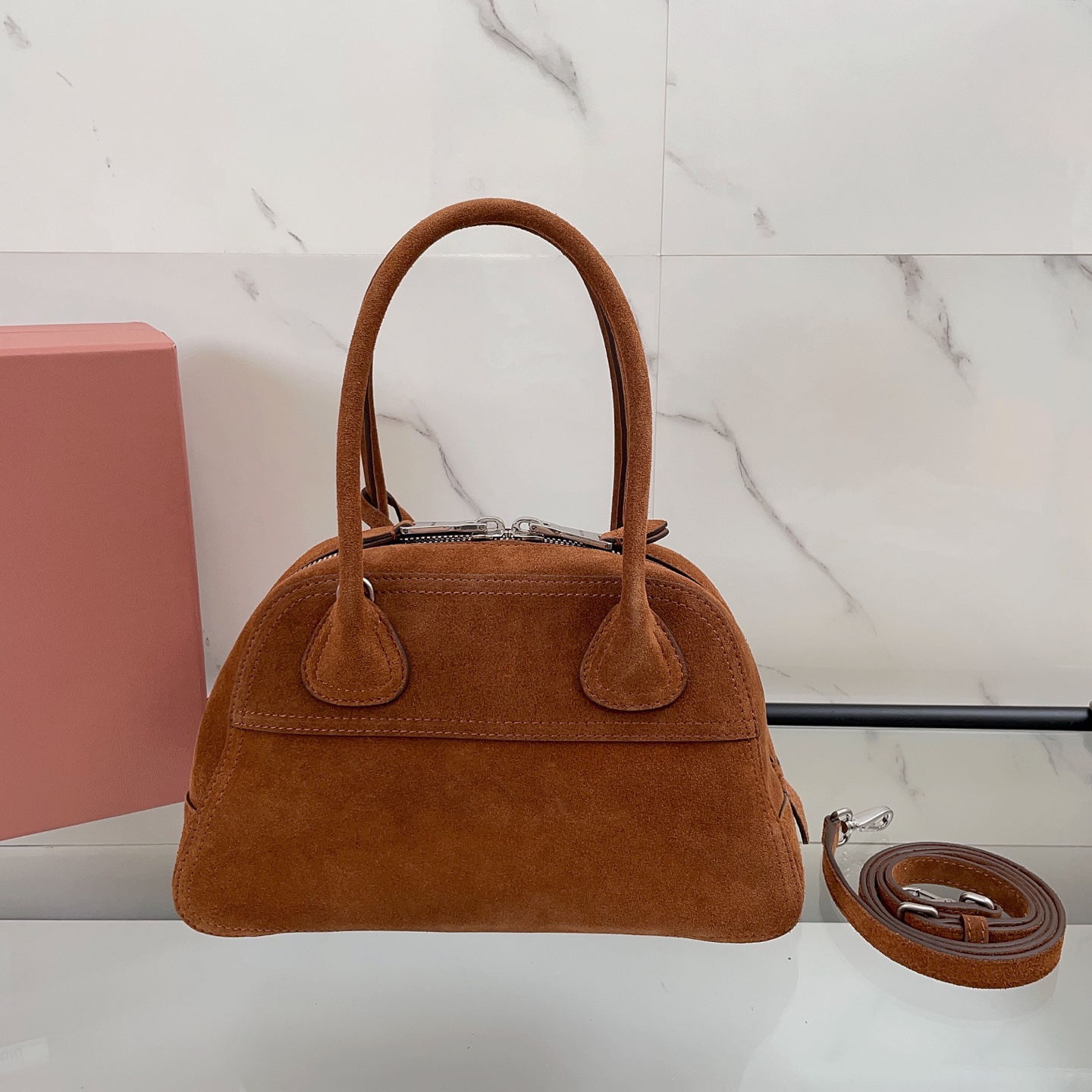 [TOP] Miu Miu Vivant Handbag 28X17X9.5CM - Brown - 711 Luxury