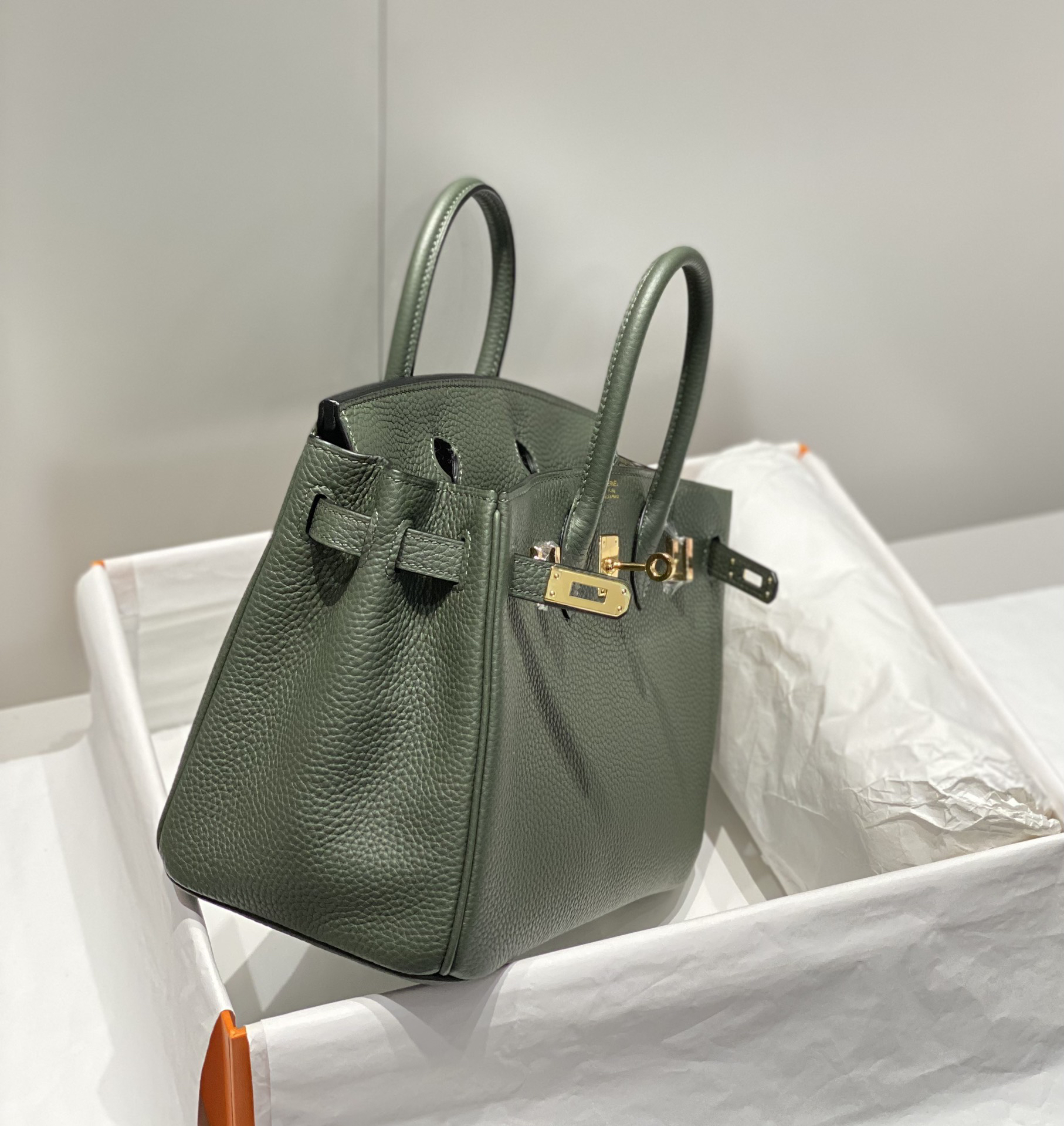 [TOP] HERMES Birkin Togo Leather 25cm - Vert Amande & GHW
