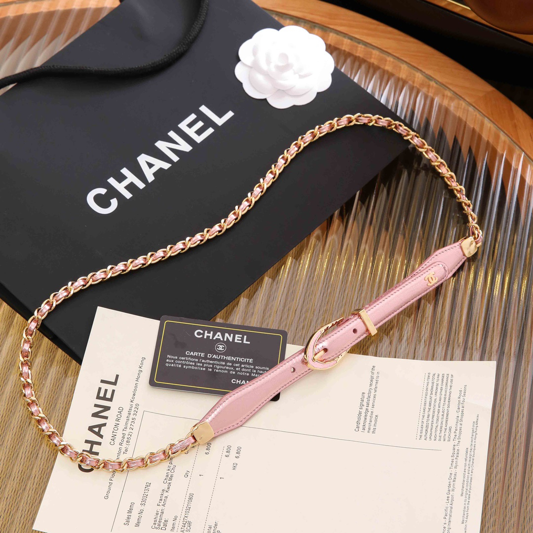 [TOP] CHANEL Chain Belt - White - 711 Luxury