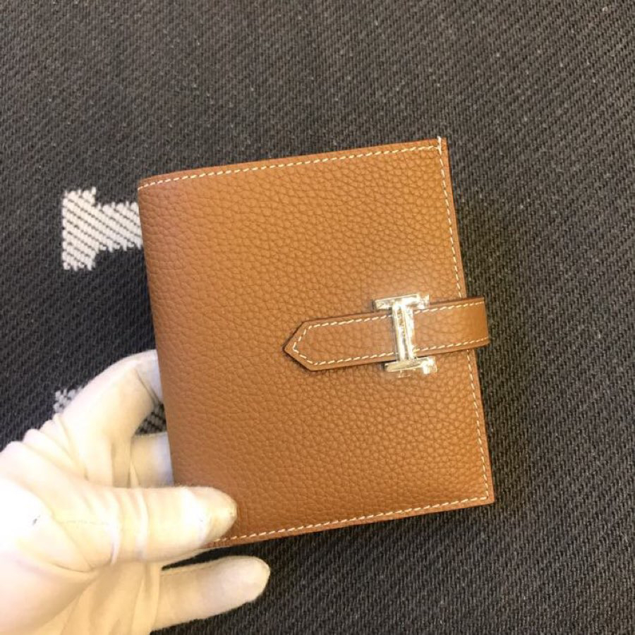 [TOP] HERMES Bearn Short Wallet Togo 12cmx10cm - Gold - 711 Luxury