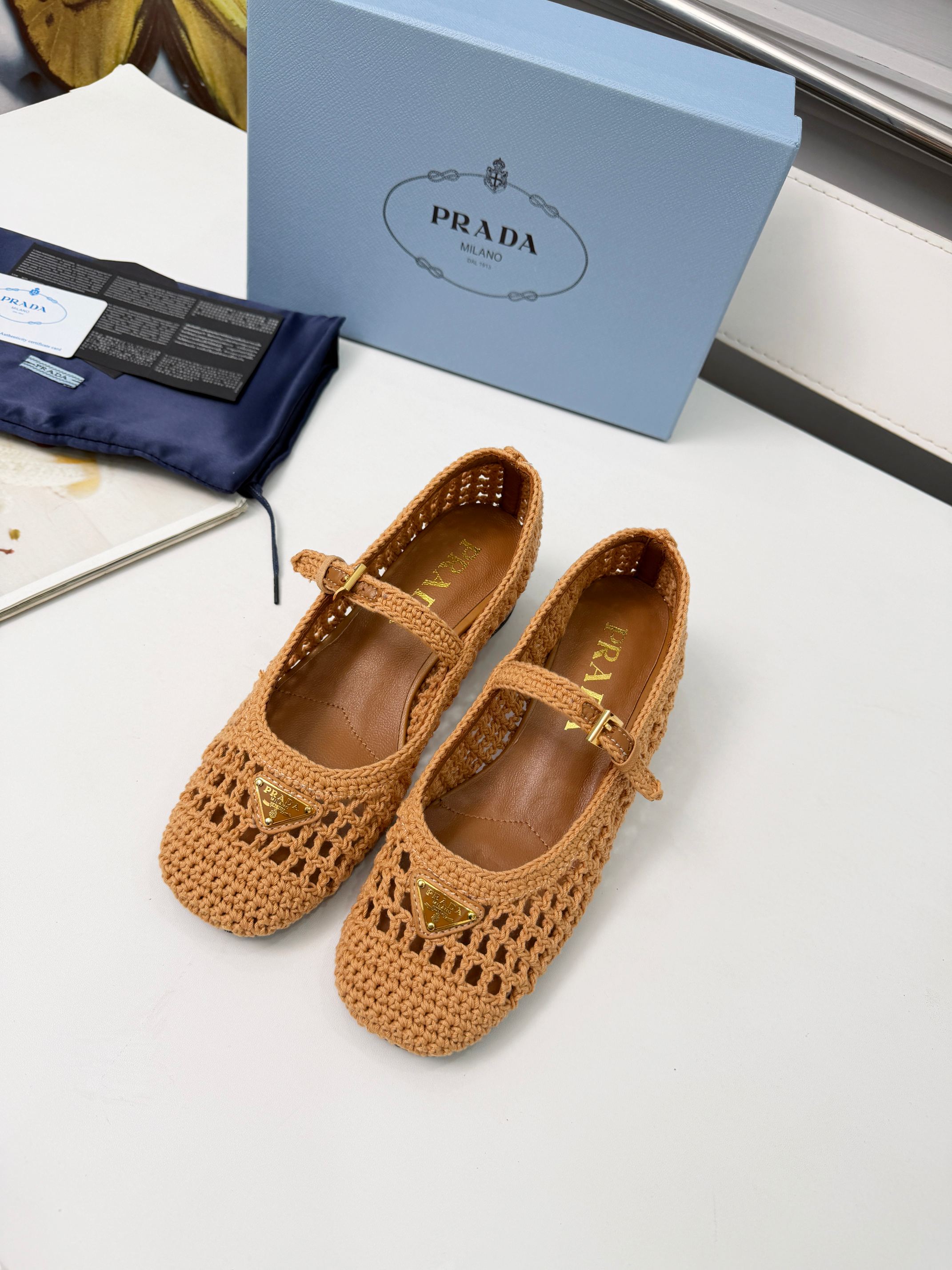 [TOP] PRADA 5cm Mid Heel Pumps - Brown - 711 Luxury