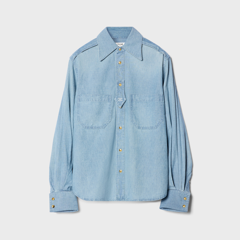 CELINE SHIRT IN COTTON DENIM FADED CHAMBRAY #389403