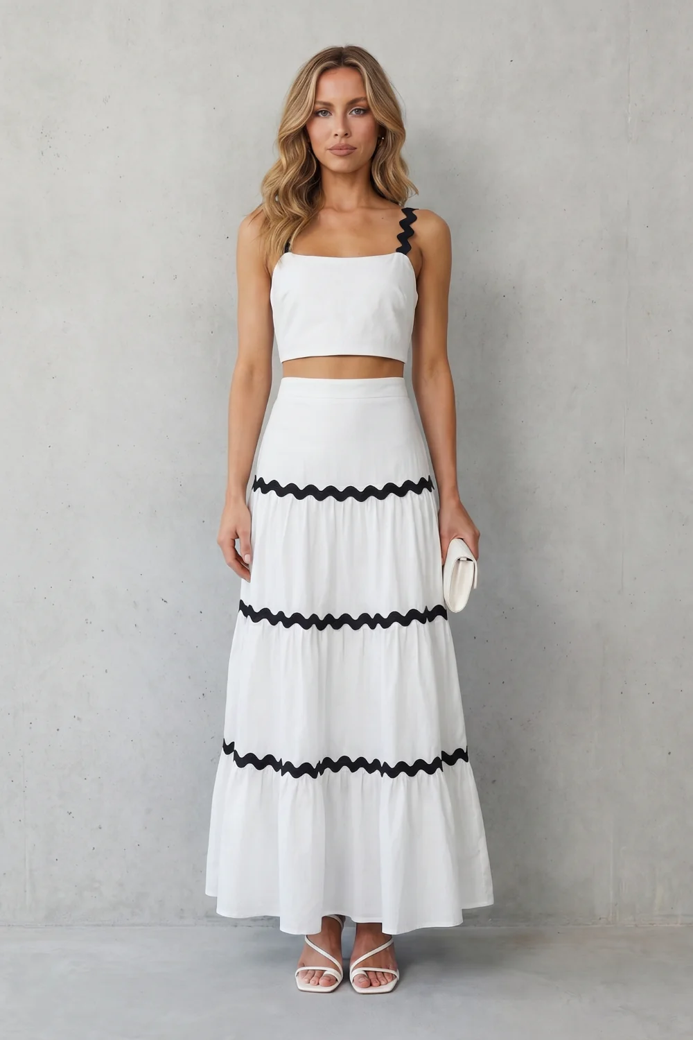 Marivelle – Wave trim summer set – Skirt set