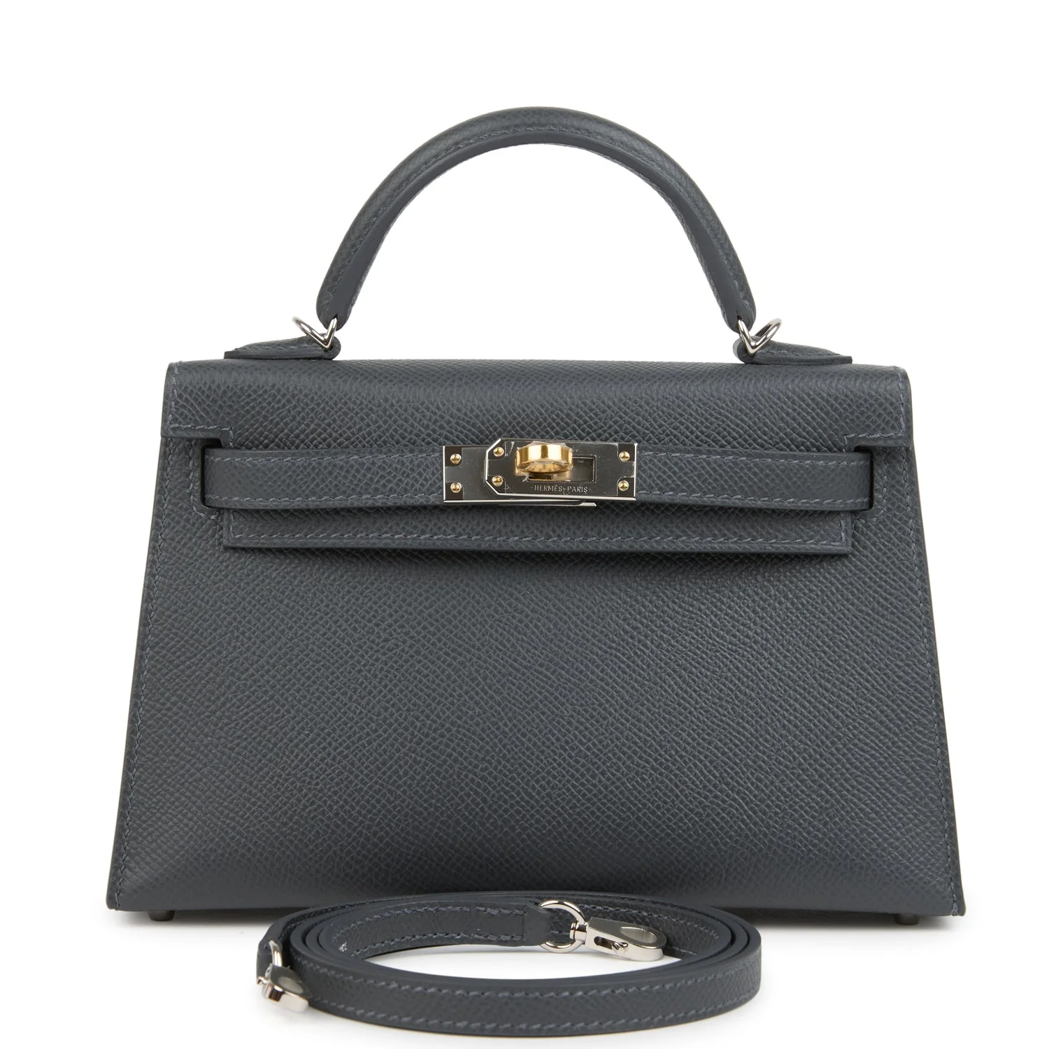 Hermes Kelly Sellier  Ardoise Epsom Electrum Hardware