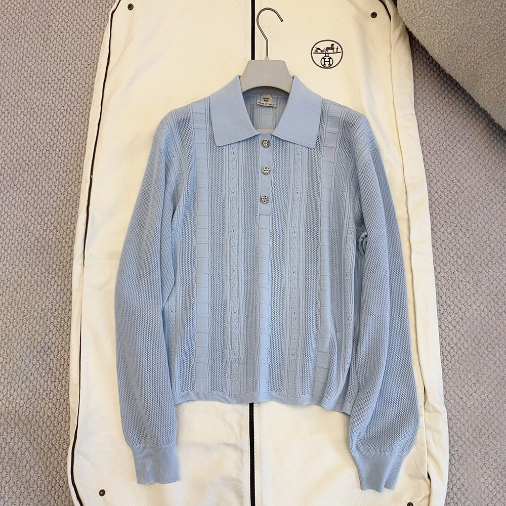 Designer Clothing Hermès Knitted Polo Top #390554 | Nigo Office
