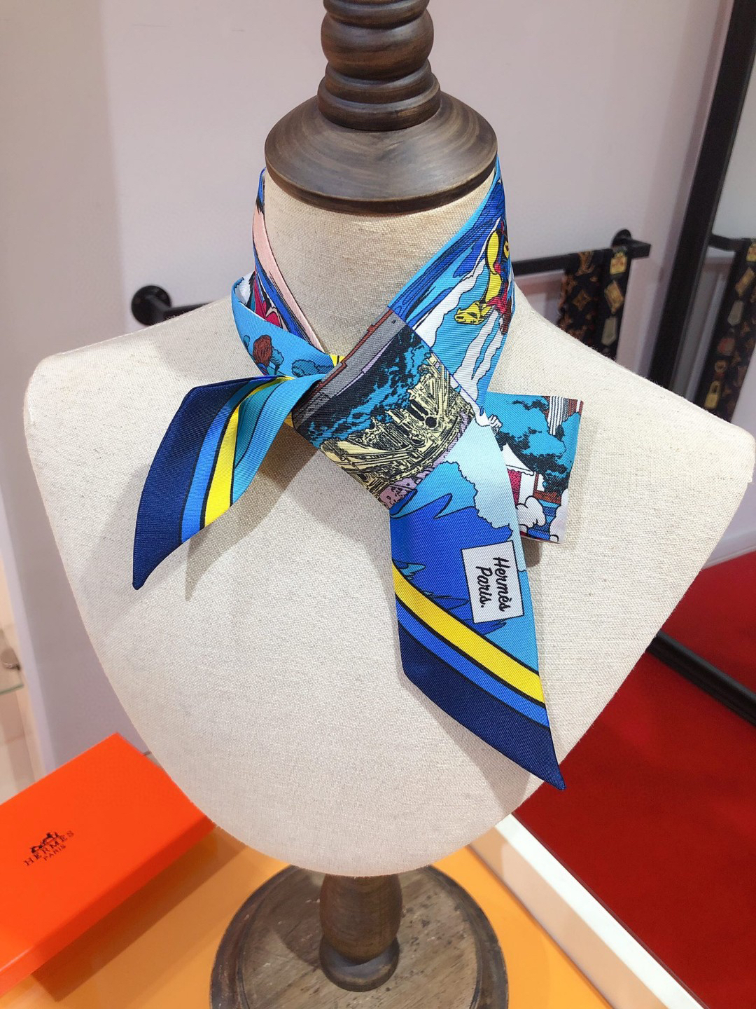 [TOP] HERMES Twilly Scarf - Blue - 711 Luxury