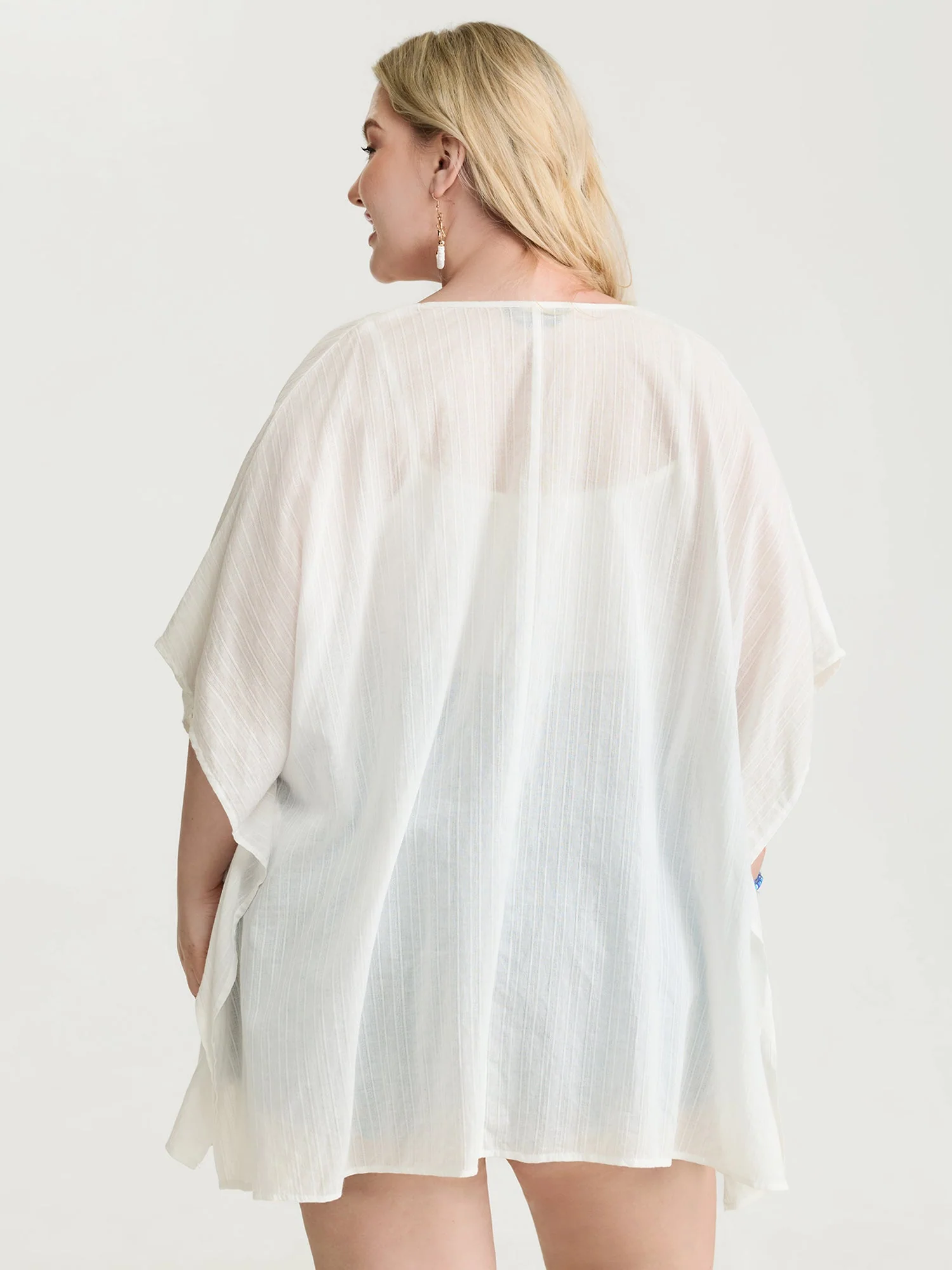 Pure Cotton Tassels Sheer Kimono