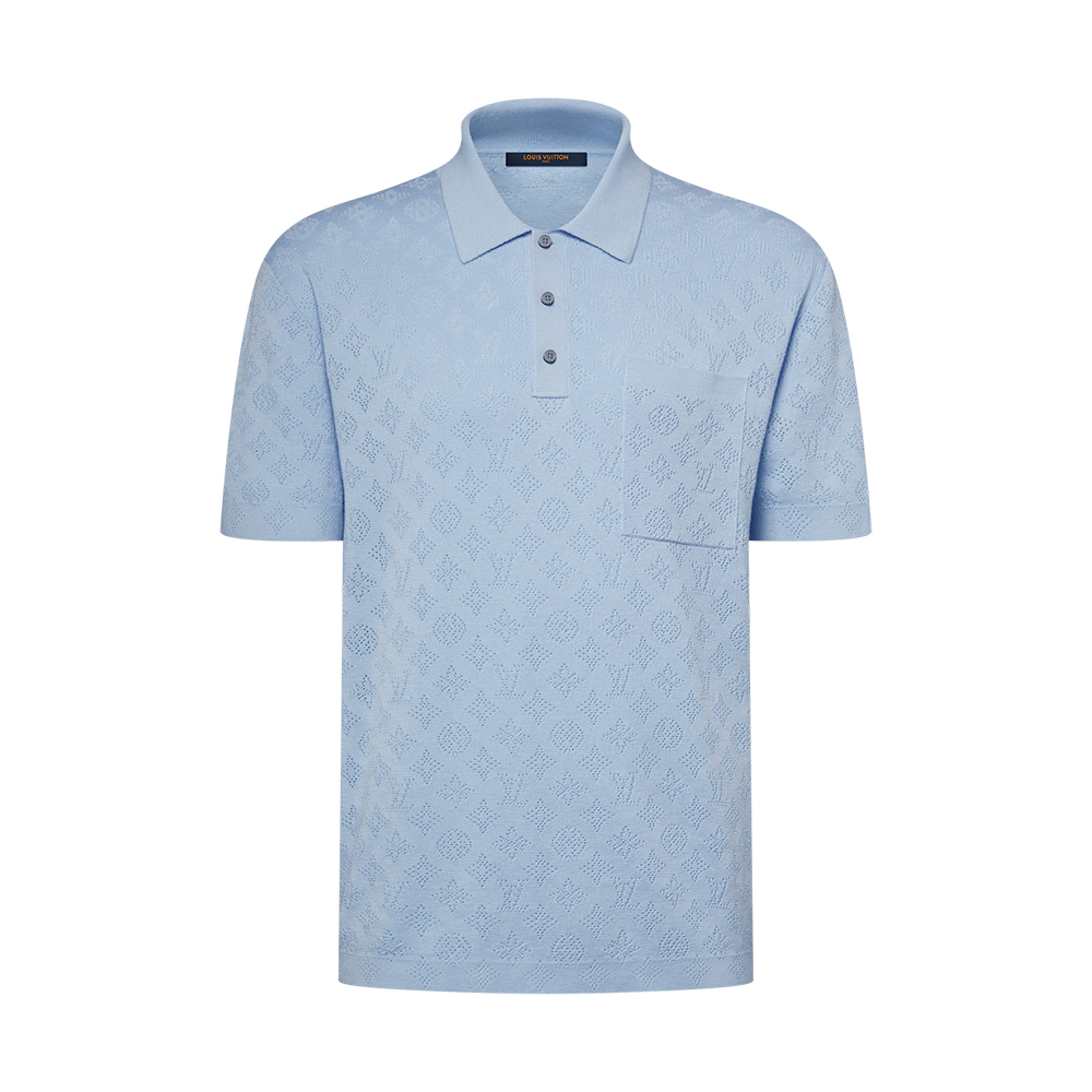 LOUIS VUITTON Monogram Pointelle Short-Sleeved Polo Shirt #379392