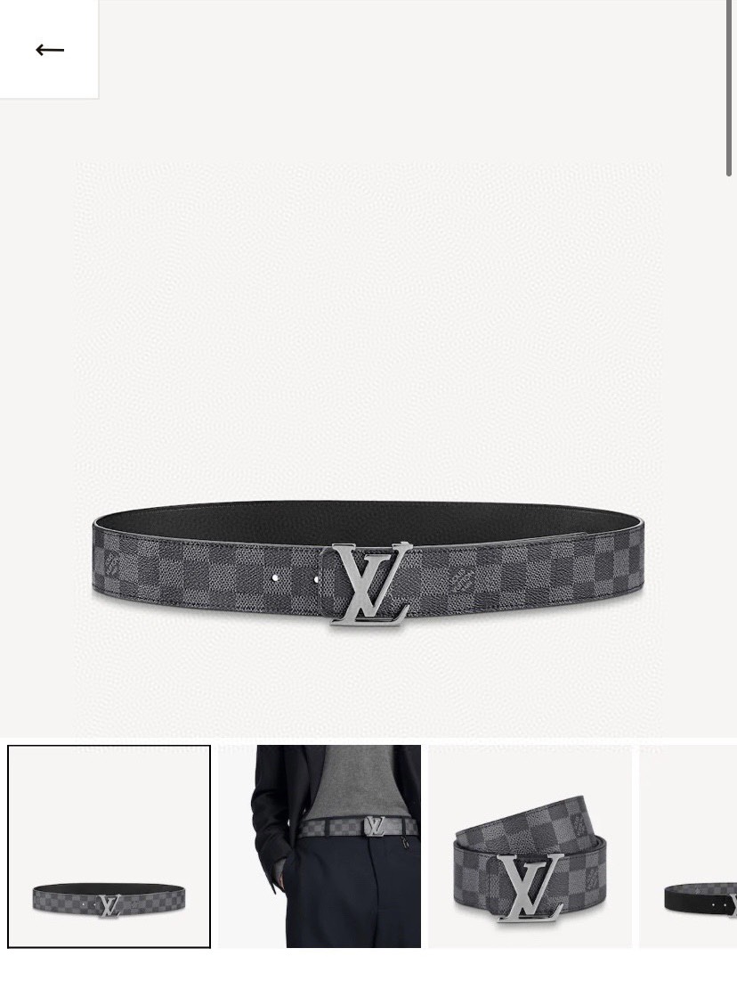 [TOP] Louis Vuitton LV Men's Damier Graphite Belt 4 cm - Black - 711 Luxury