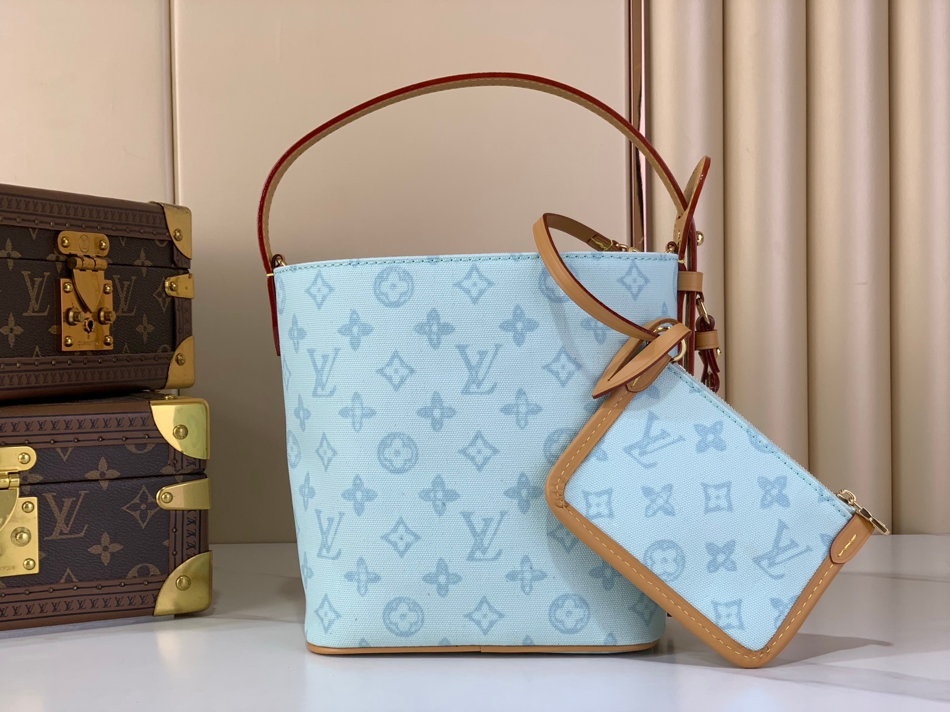 [TOP] Louis Vuitton LV All In BB Bag 16x18x12cm - Light blue