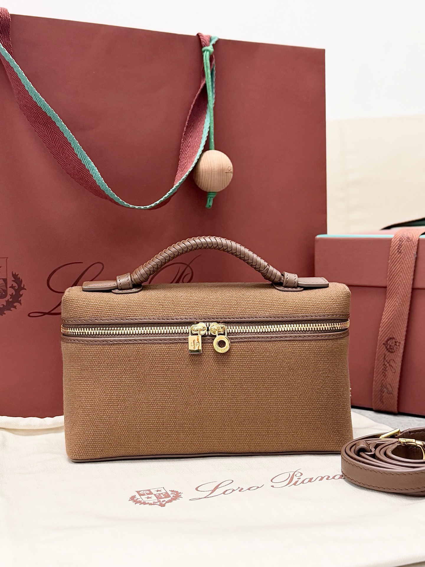 [TOP] Loro Piana Extra Poet L19 Bag 11 x 19 x 6.5 cm - Brown - 711 Luxury