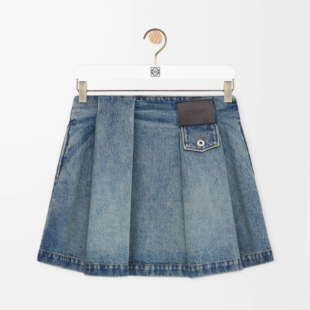 LOEWE  Mini skirt in denim Blue #384852