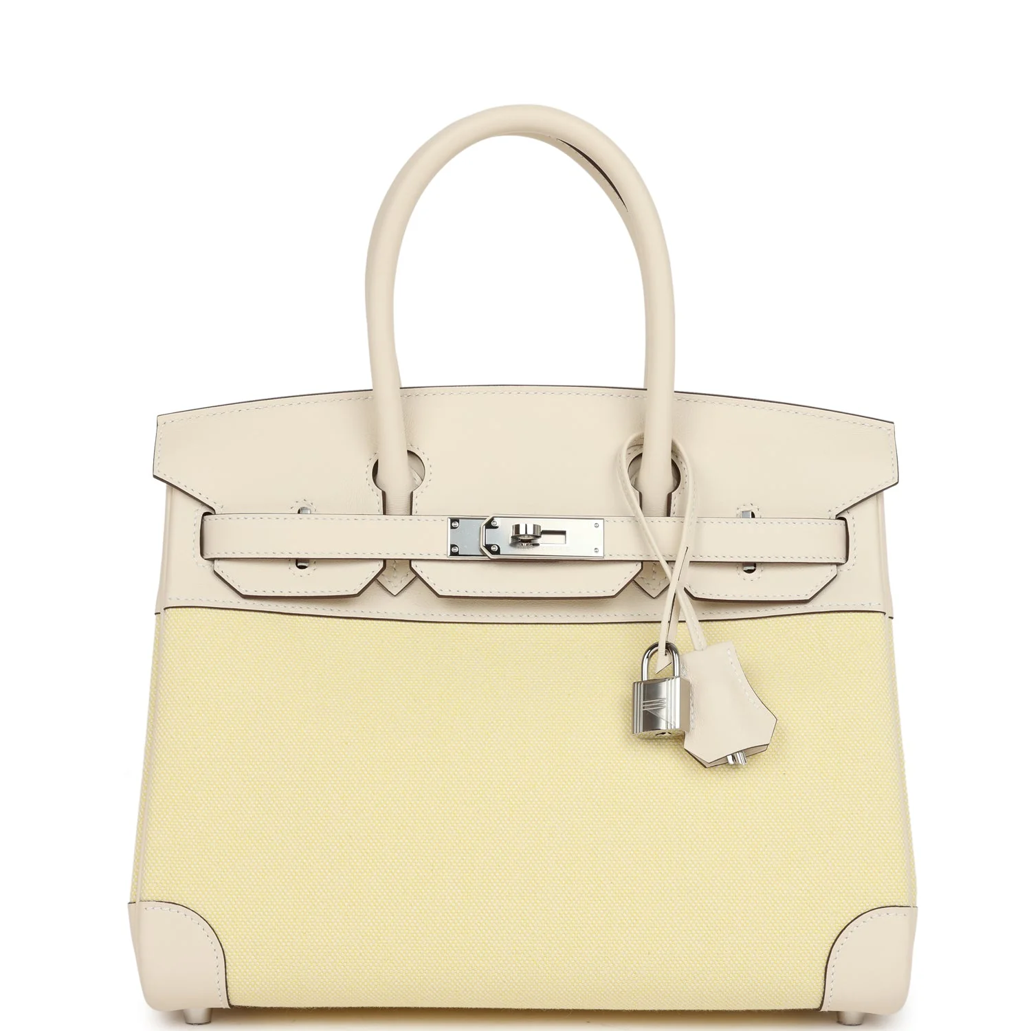 Hermes BirkinNata Swift and Jaune Poussin Toile H Canvas Palladium Hardware