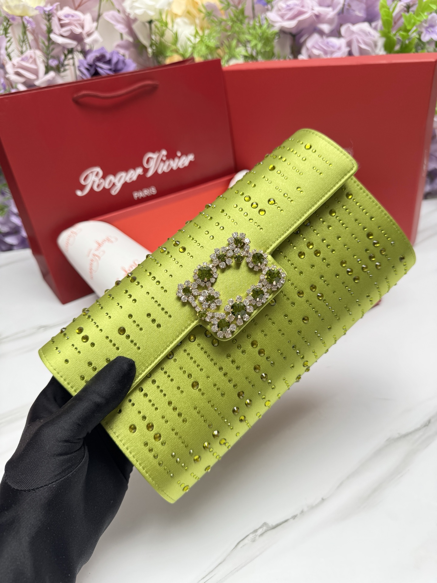 [TOP] ROGER VIVIER Diamond Bag 24-13-3 CM - Yellow - 711 Luxury