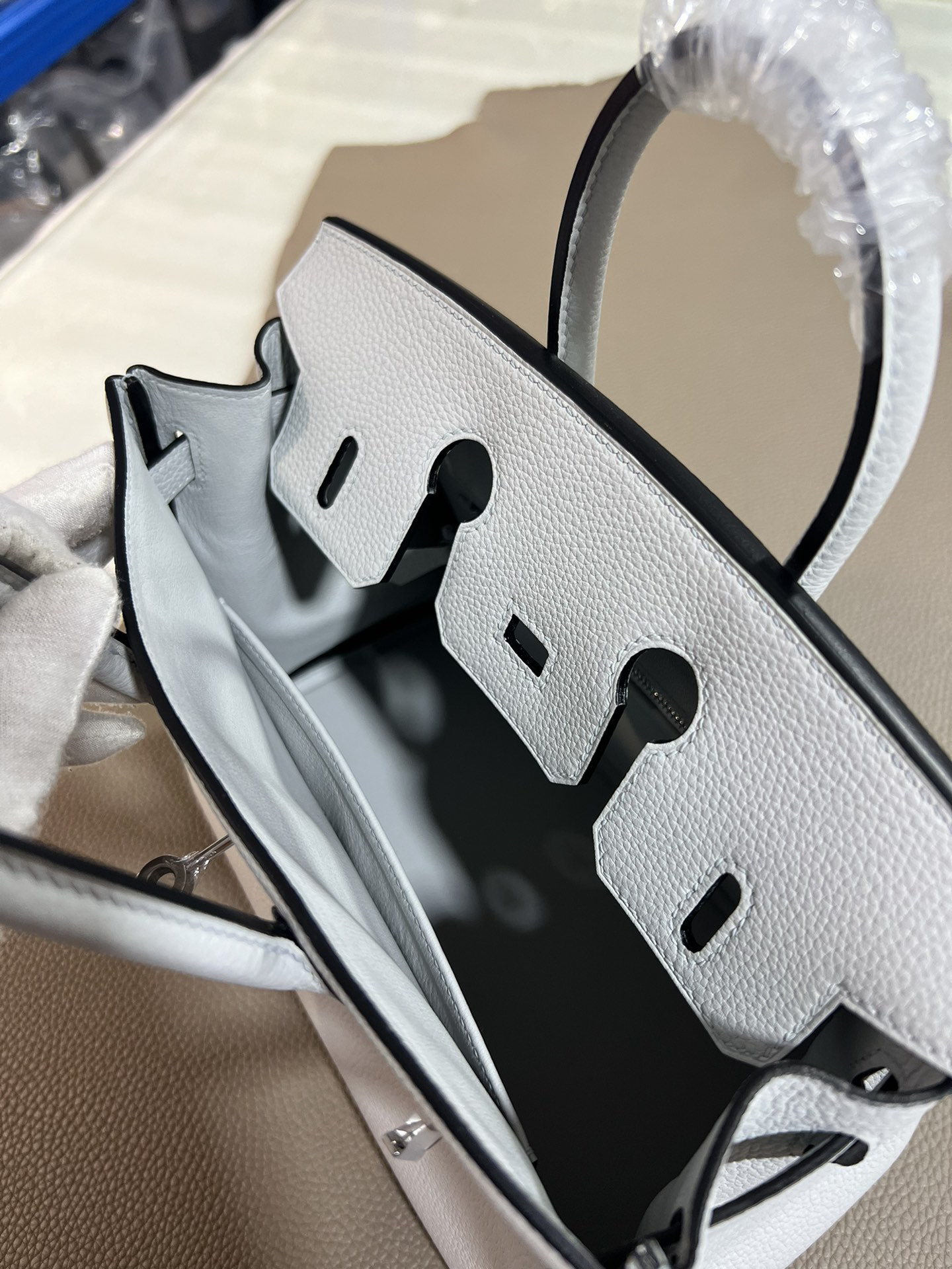 [TOP] HERMES Birkin Togo 25cm - Bleu Pale & SHW