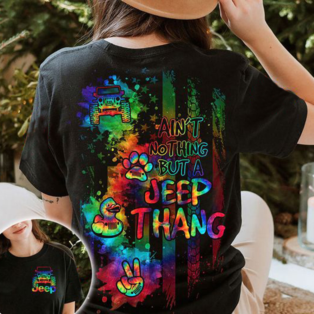 Jeep Thang Brush Flag Print Women's T-Shirt
