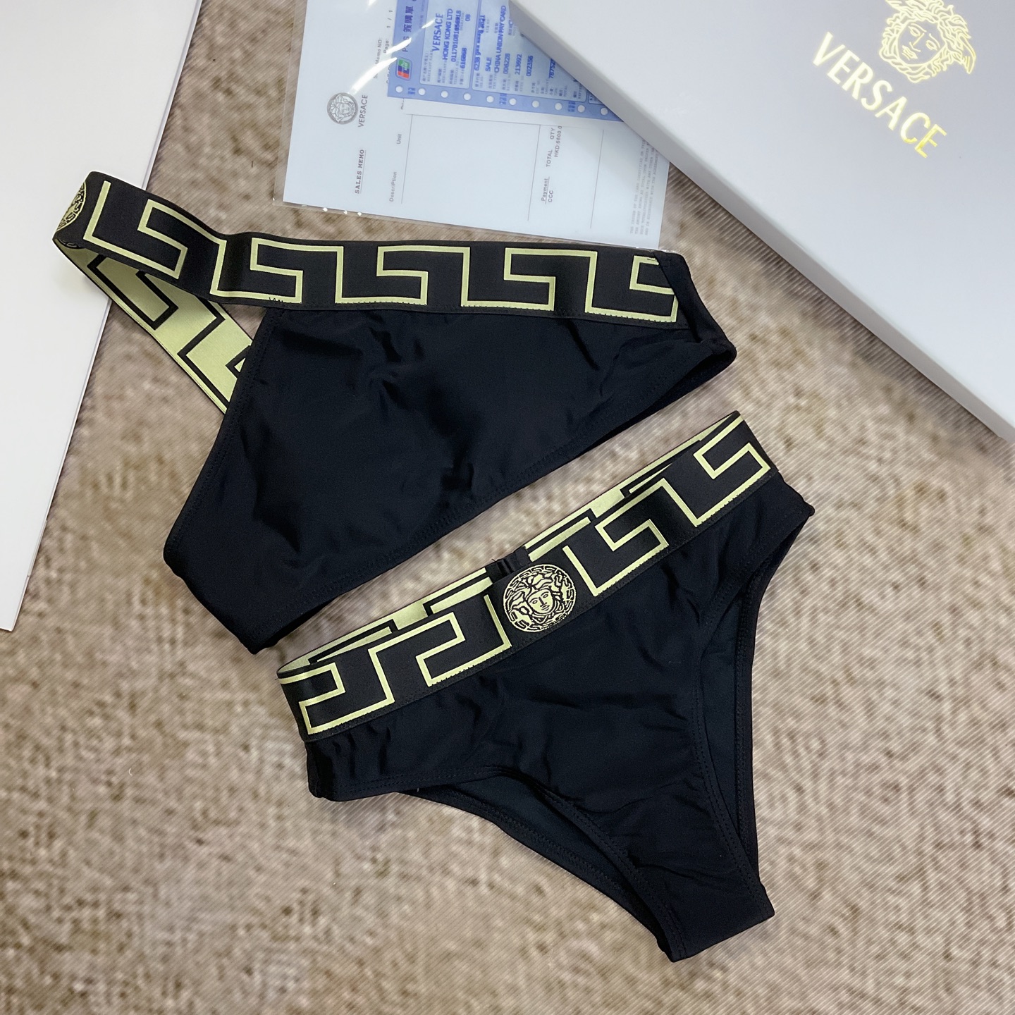 [TOP] VERSACE Two-Piece Swimsuit - Black
