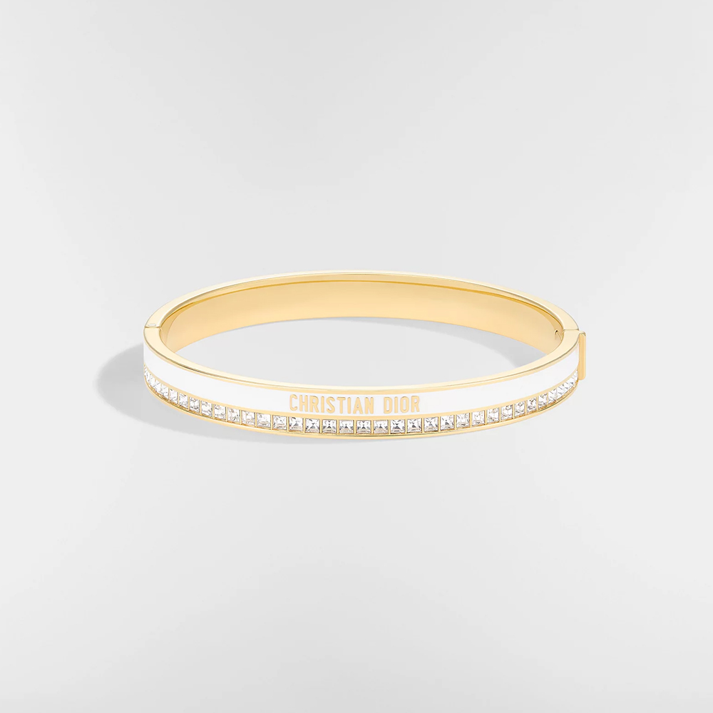 NIGO DIOR Night Code Bangle Gold-Finish Metal Sparkling Crystals and Black Lacquer #nigo376605 - 2