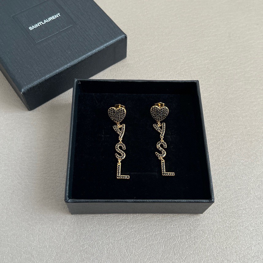 [TOP] Yves Saint Laurent YSL Earrings - Gold
