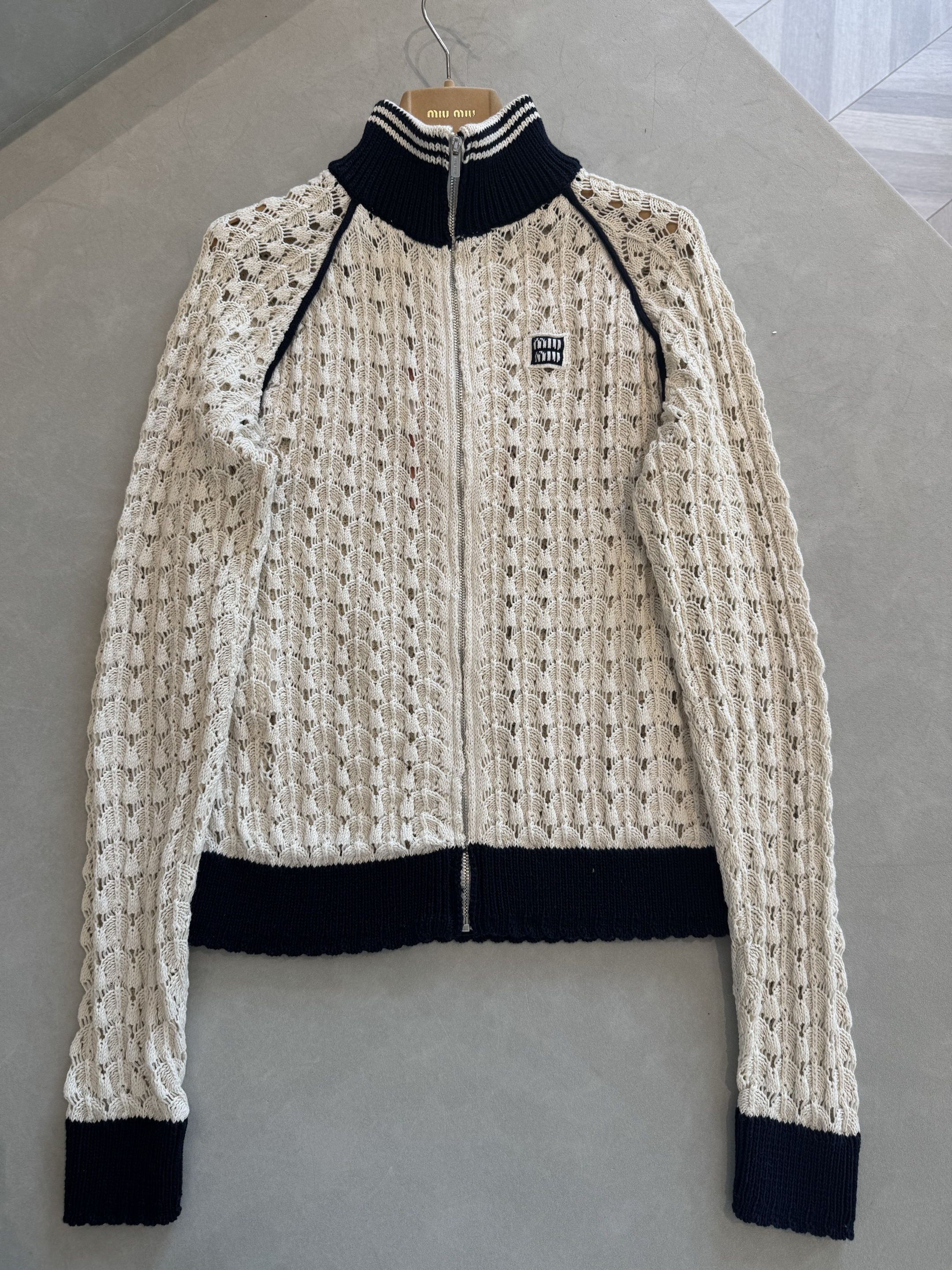 Designer Clothing MIUMIU Hollow Knitted Cardigan Skirt View 2 | Nigo Office