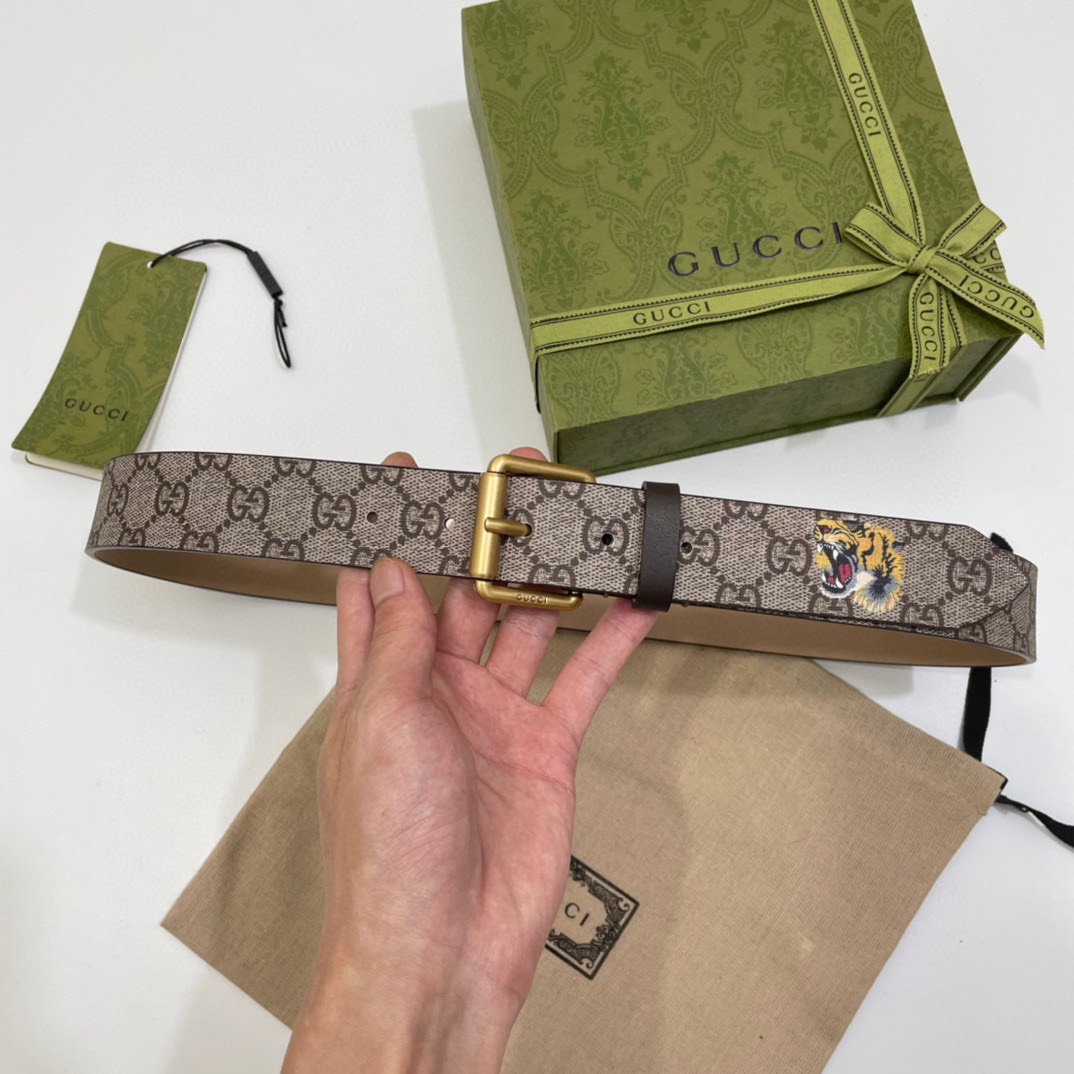 [TOP] GUCCI GG Belt 3.5cm - Beige - 711 Luxury