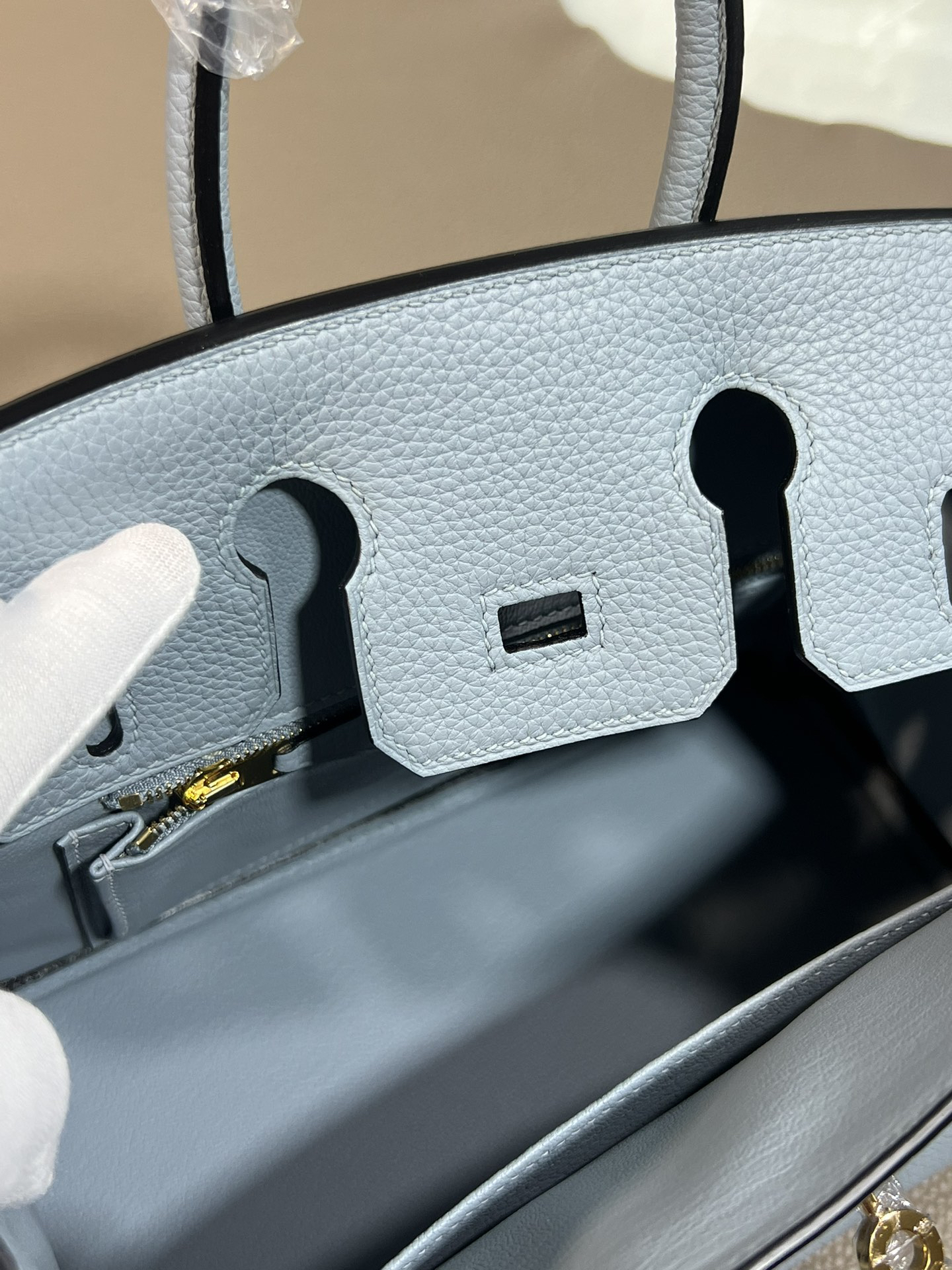 [TOP] HERMES Birkin Togo Leather 25cm - Bleu Pale & GHW