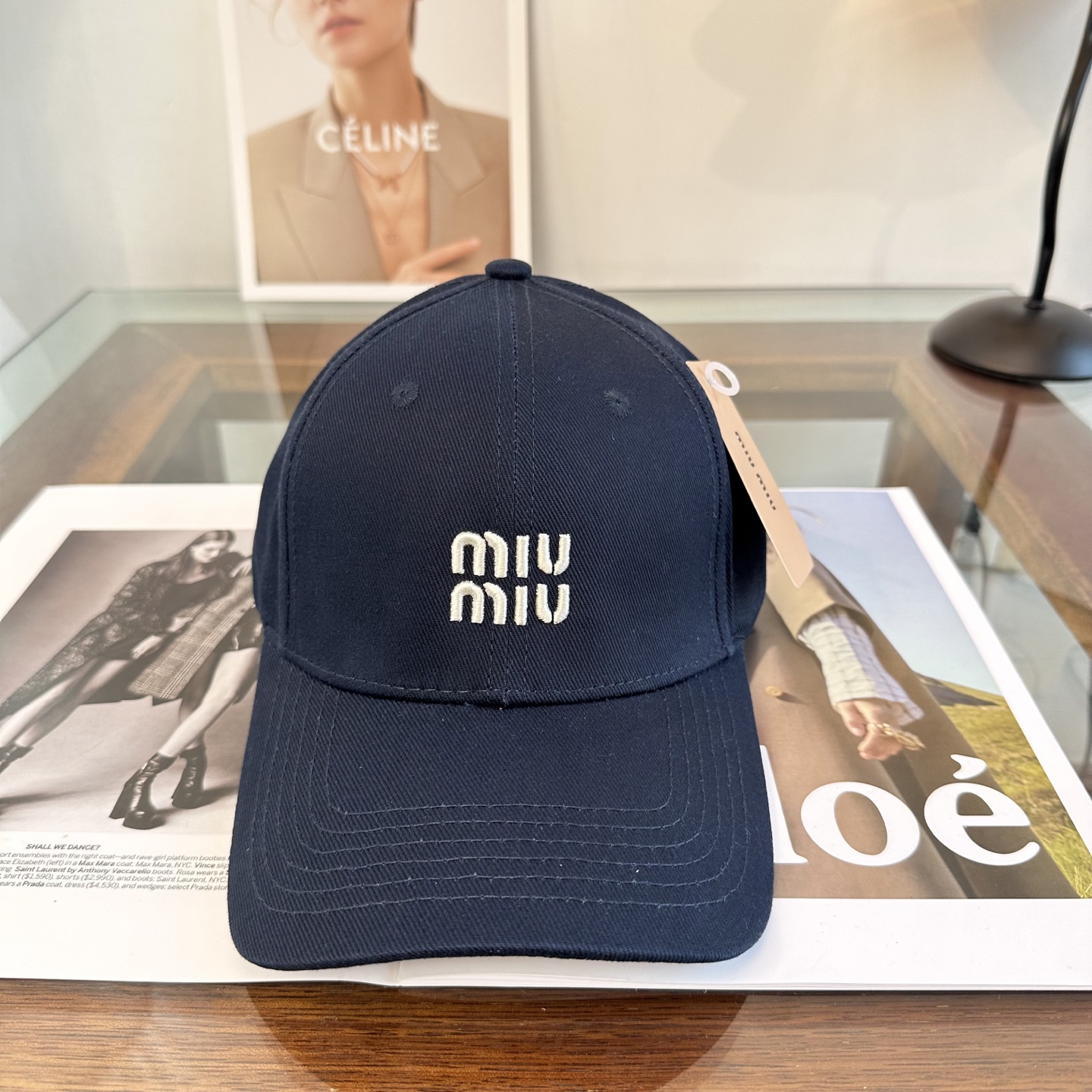 [TOP] Miu Miu Baseball Cap - Dark Blue - 711 Luxury