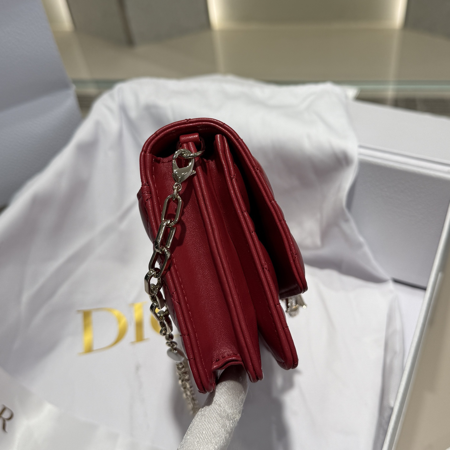 [TOP] Christian Dior My Dior Mini Bag Cannage Lambskin 21*11*4.5cm - Red