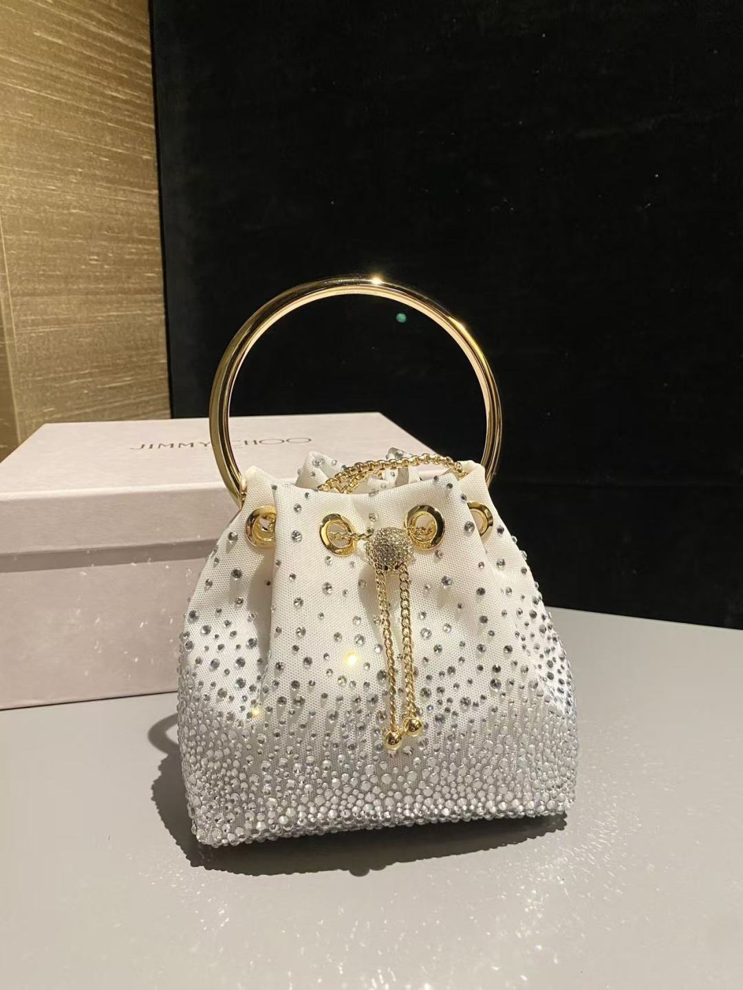 [TOP] JIMMY CHOO Bon Bon Bag 16x15x9.5cm - White - 711 Luxury
