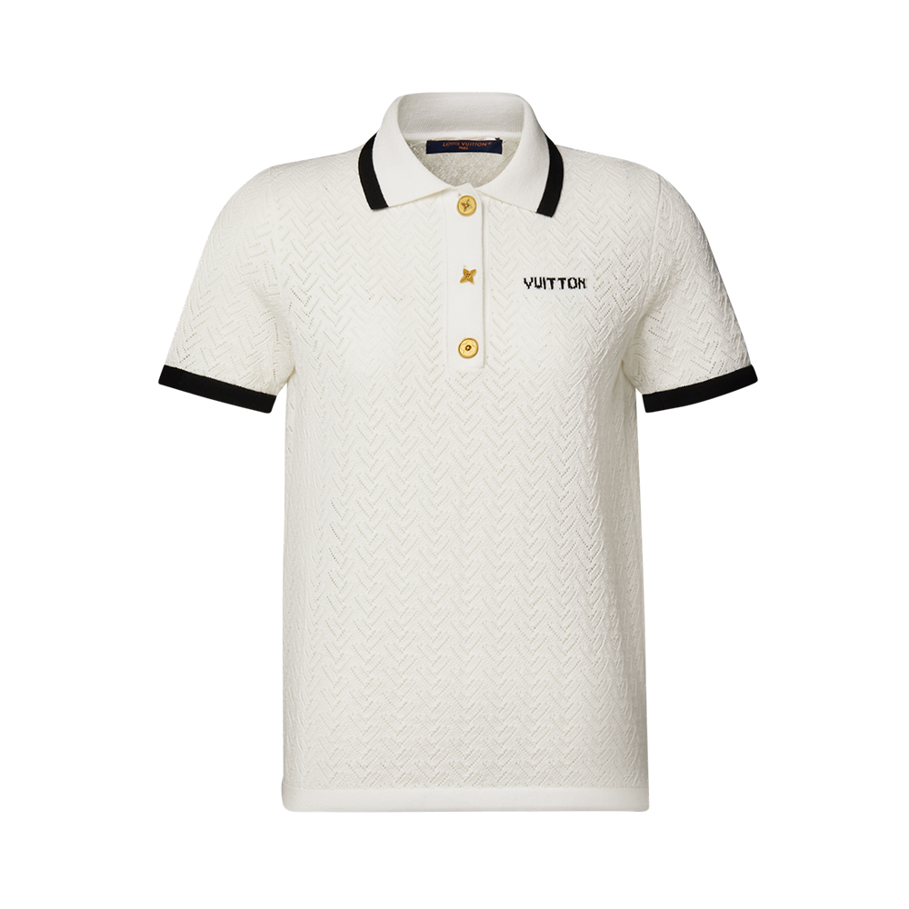 LOUIS VUITTON Pointelle Polo Top #384323