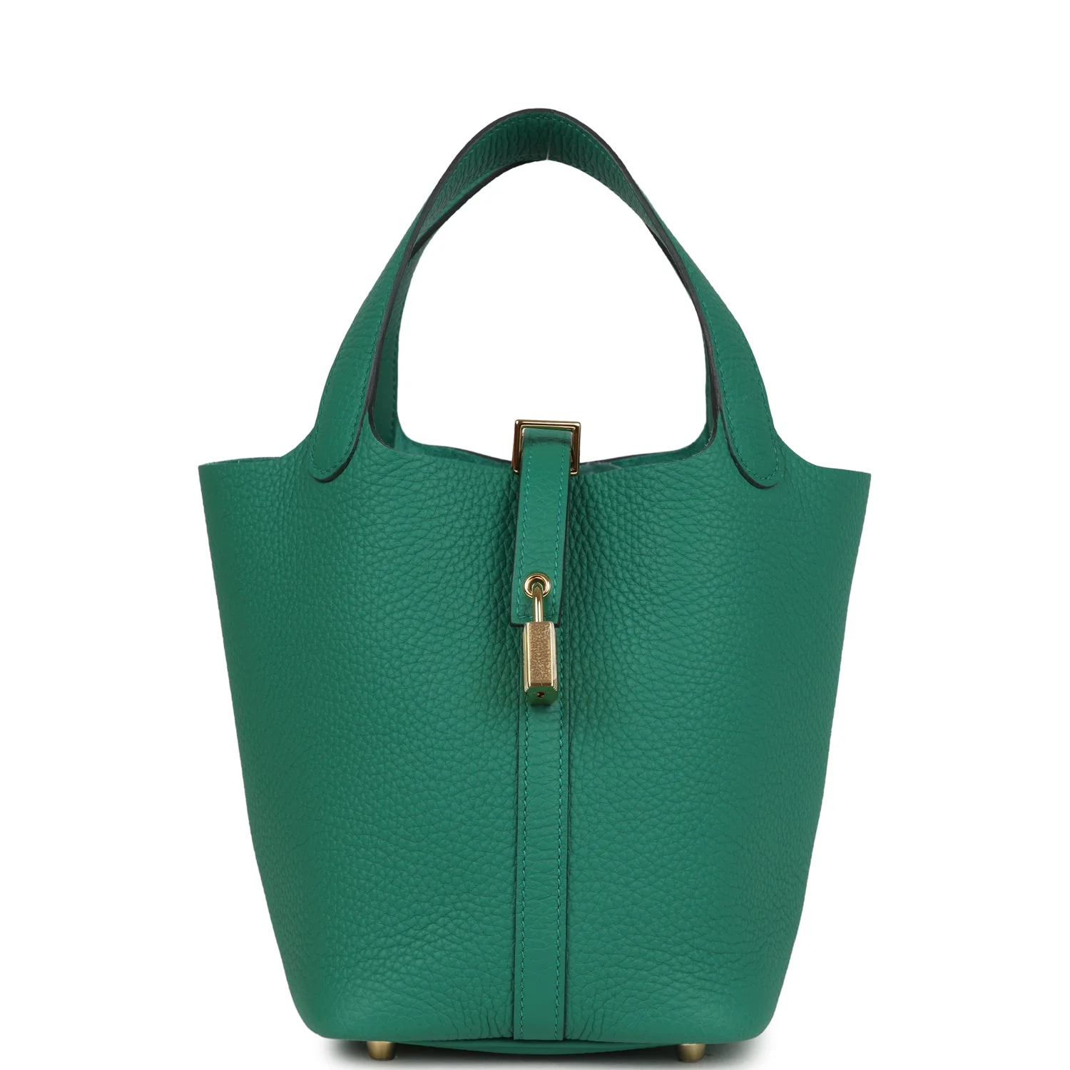 Hermes Picotin Lock  Vert Vertigo Clemence Gold Hardware