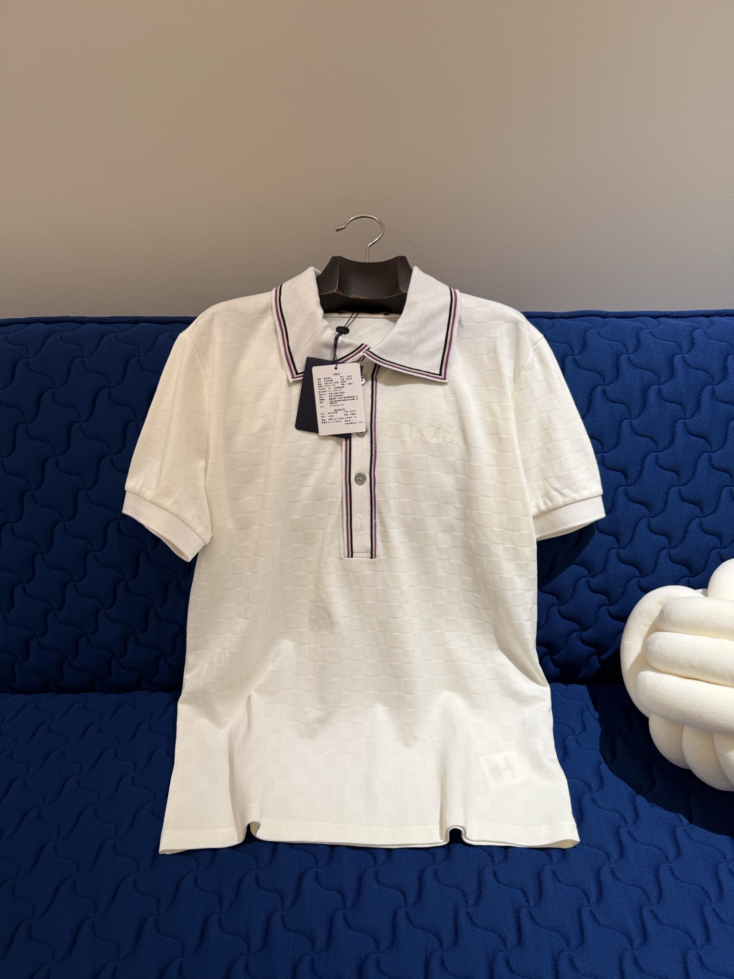 LOUIS VUITTON Damier Jacquard Short-Sleeved Polo Shirt #378662