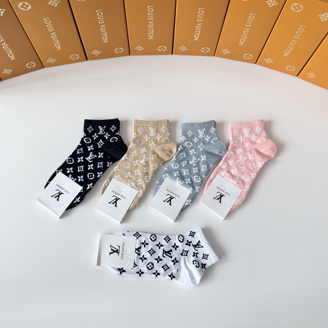 [TOP] Louis Vuitton LV Socks - 5 Pieces as a Set - 711 Luxury
