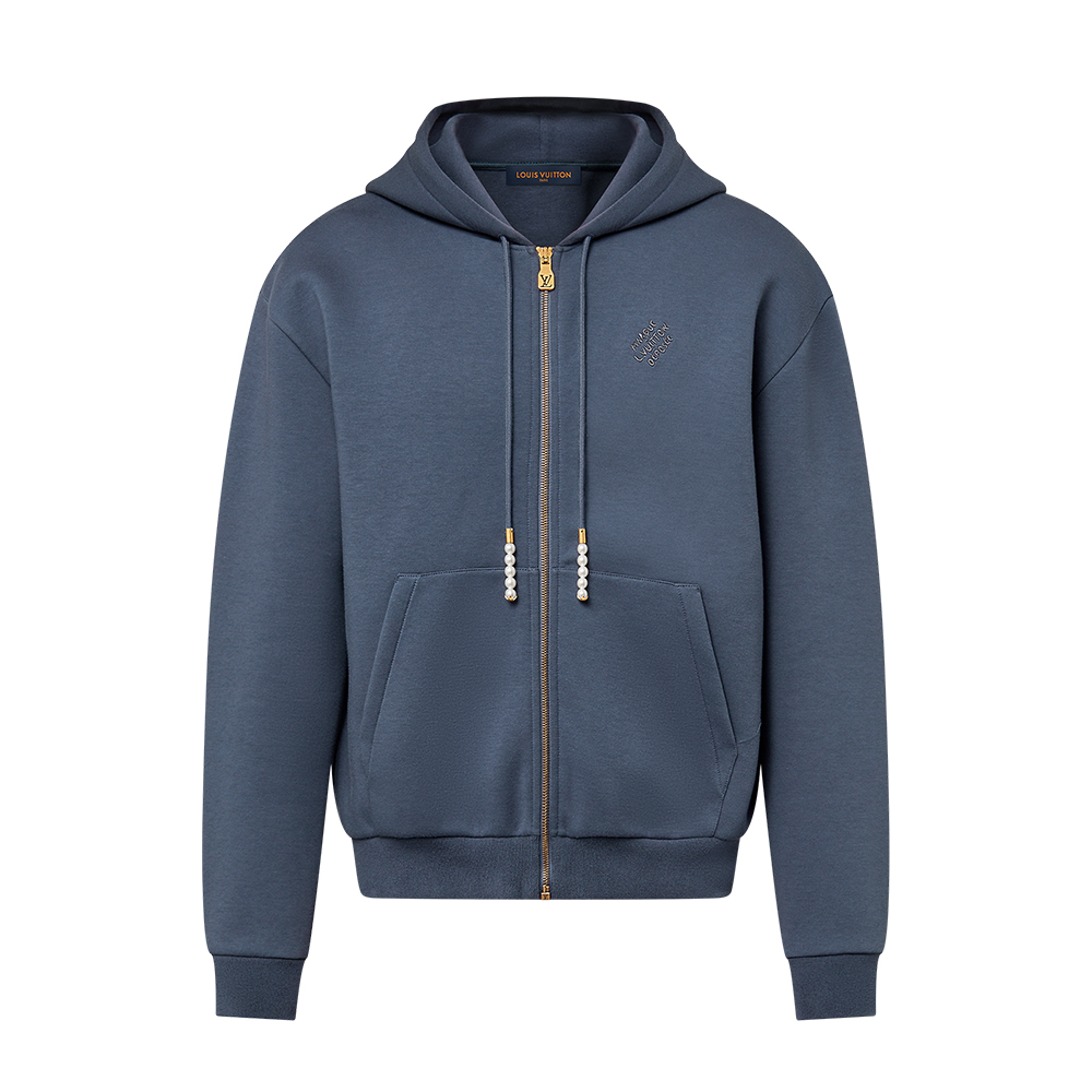 LOUIS VUITTON Embroidered Zipped Jersey Hoodie #389706