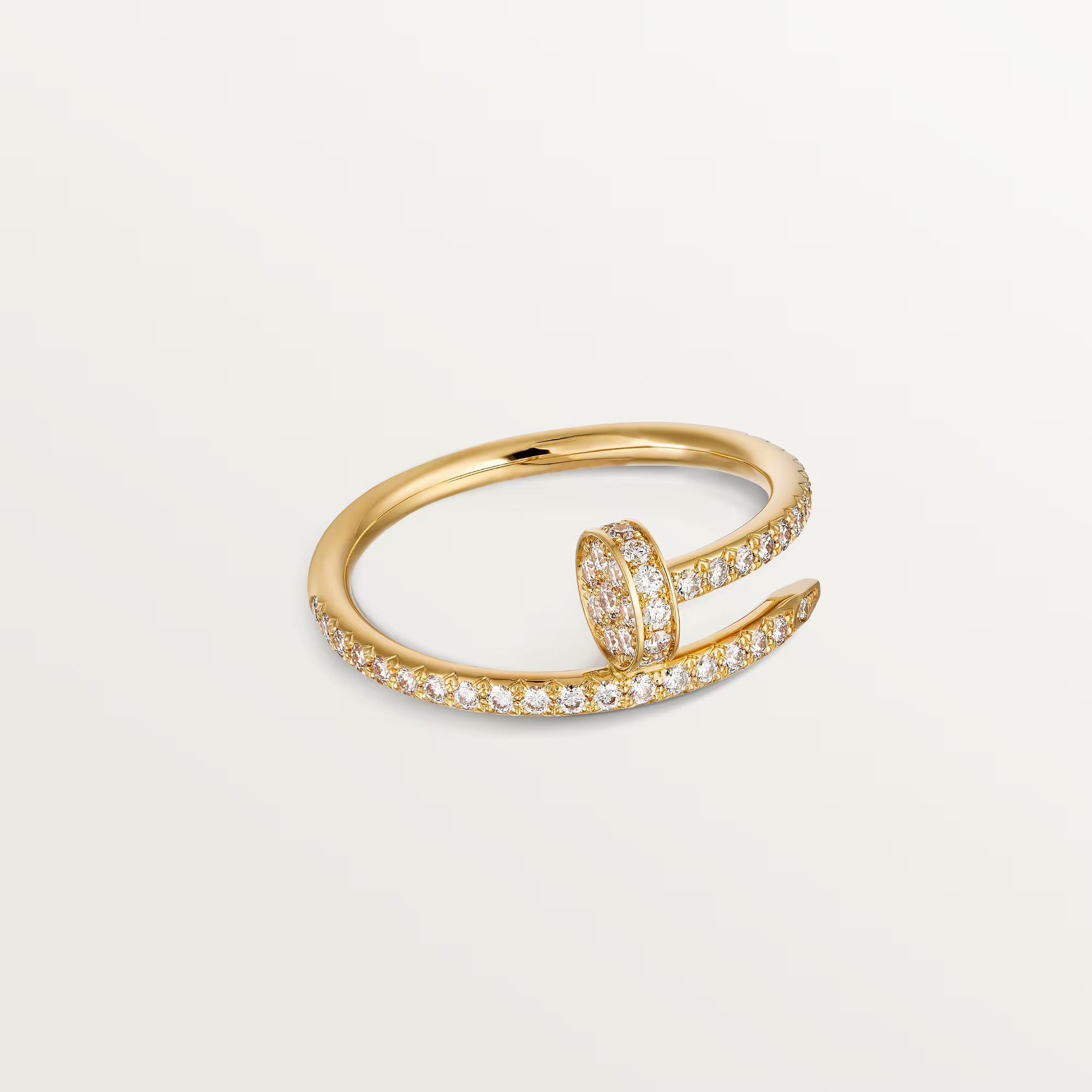 Carty Nails Solo Trace Ring, Yellow Gold ,Moissanite,Small model
