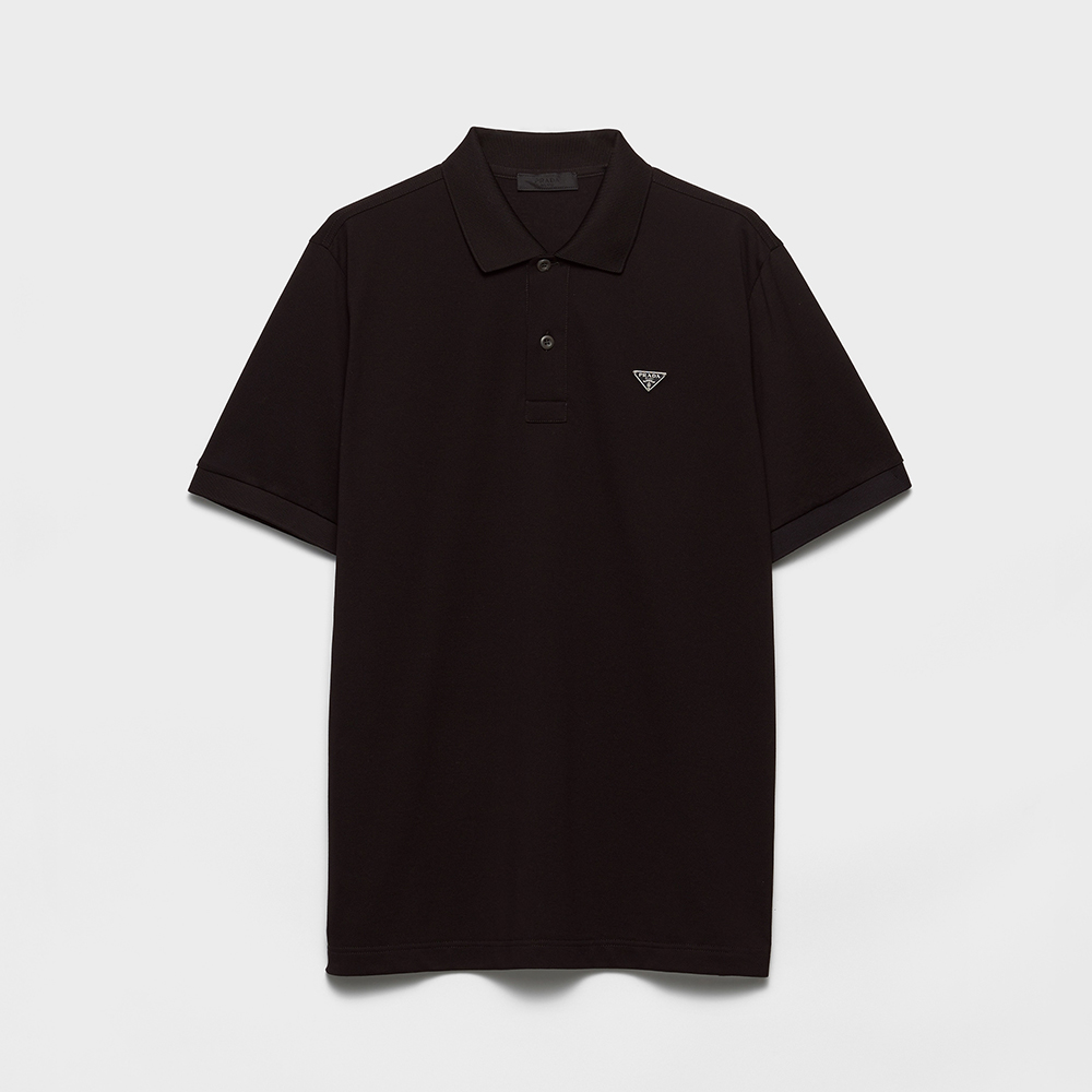 PRADA  Black Piqué Polo Shirt #387776